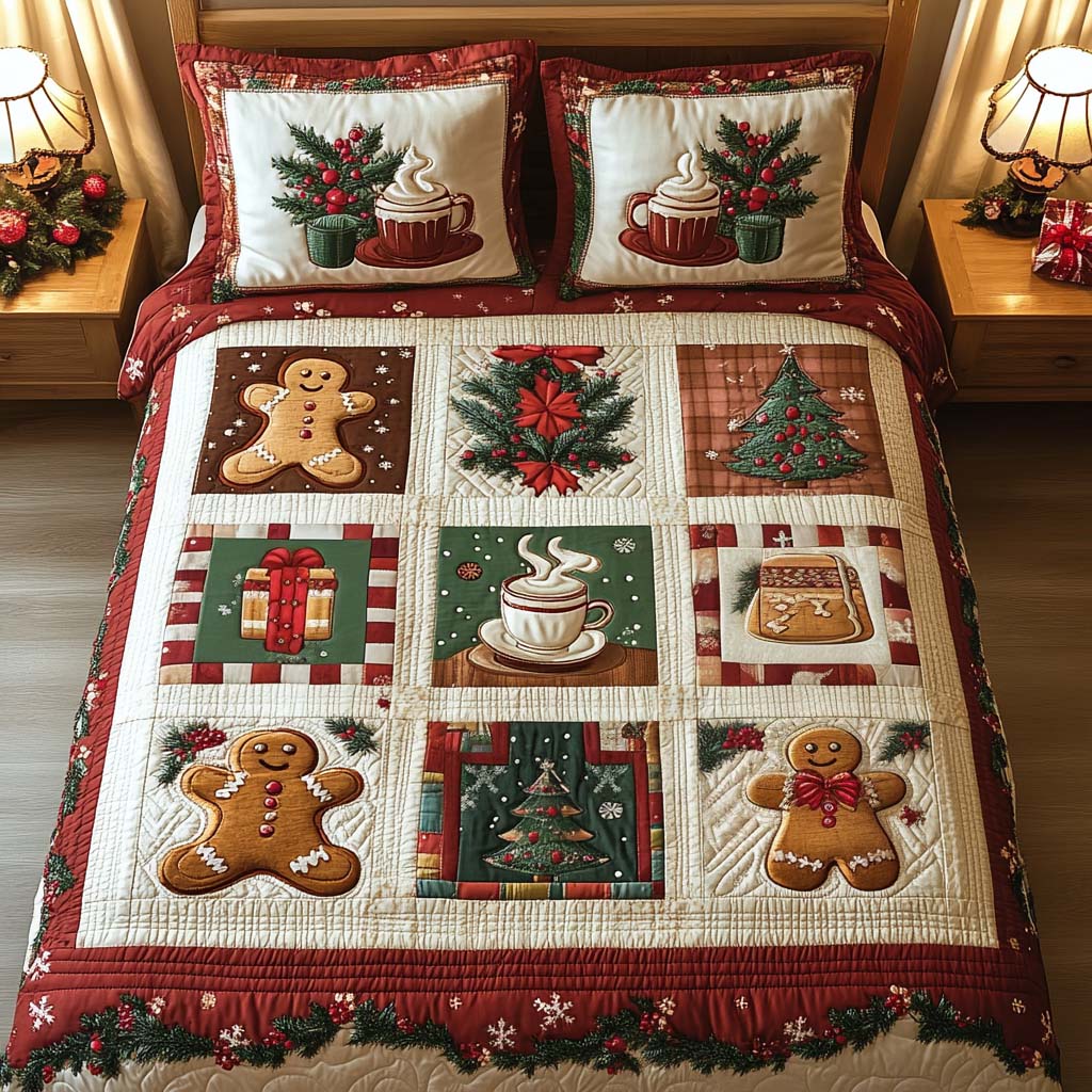 Holiday Treats Quilted Bedding Set Xmas Gift Ideas Holiday Treats Quilted Bedding Set Xmas Gift Ideas