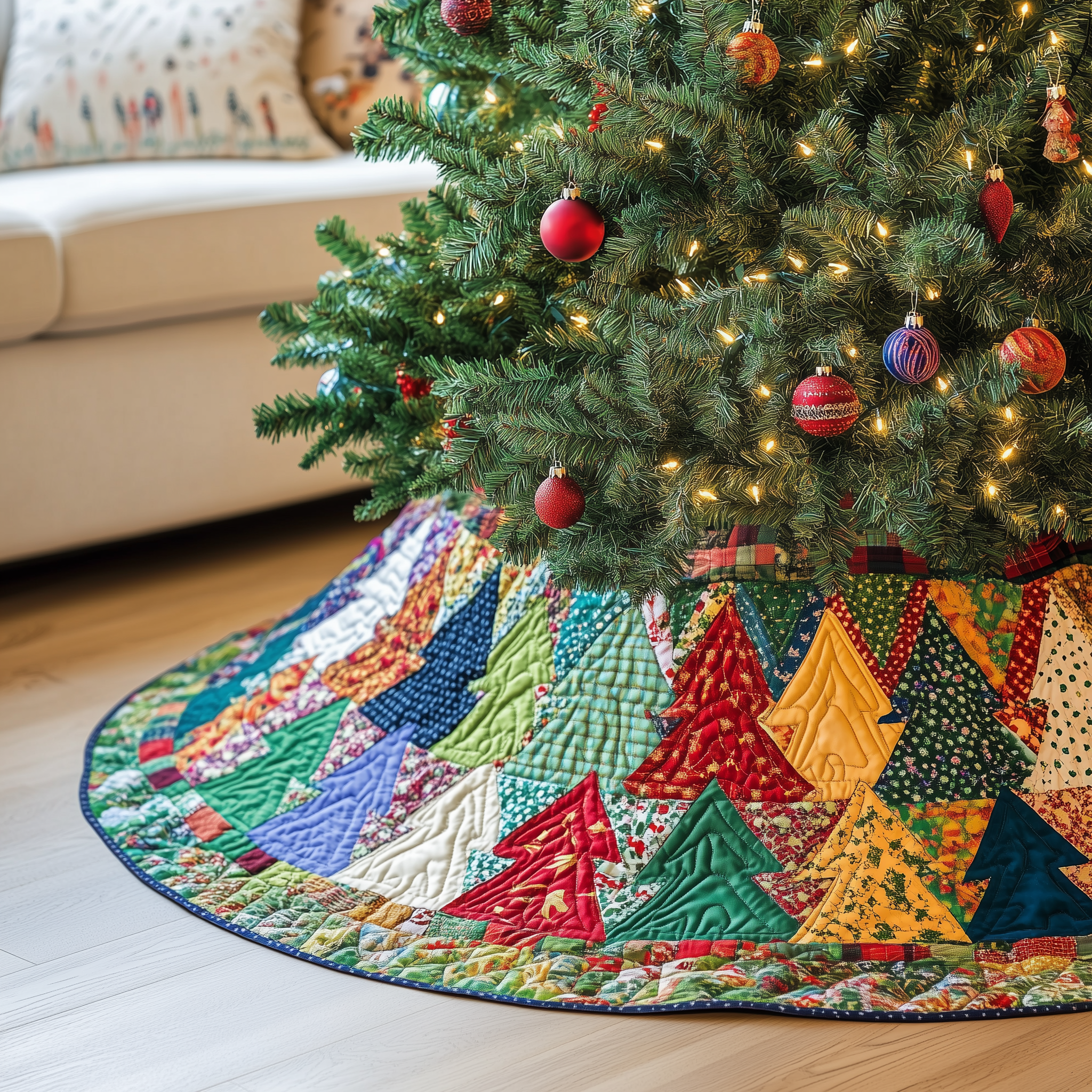 Holiday Tree Christmas Quilted Tree Skirt Make Christmas Simple and Stylish with Protective Decor Holiday Tree Christmas Quilted Tree Skirt Make Christmas Simple and Stylish with Protective Decor