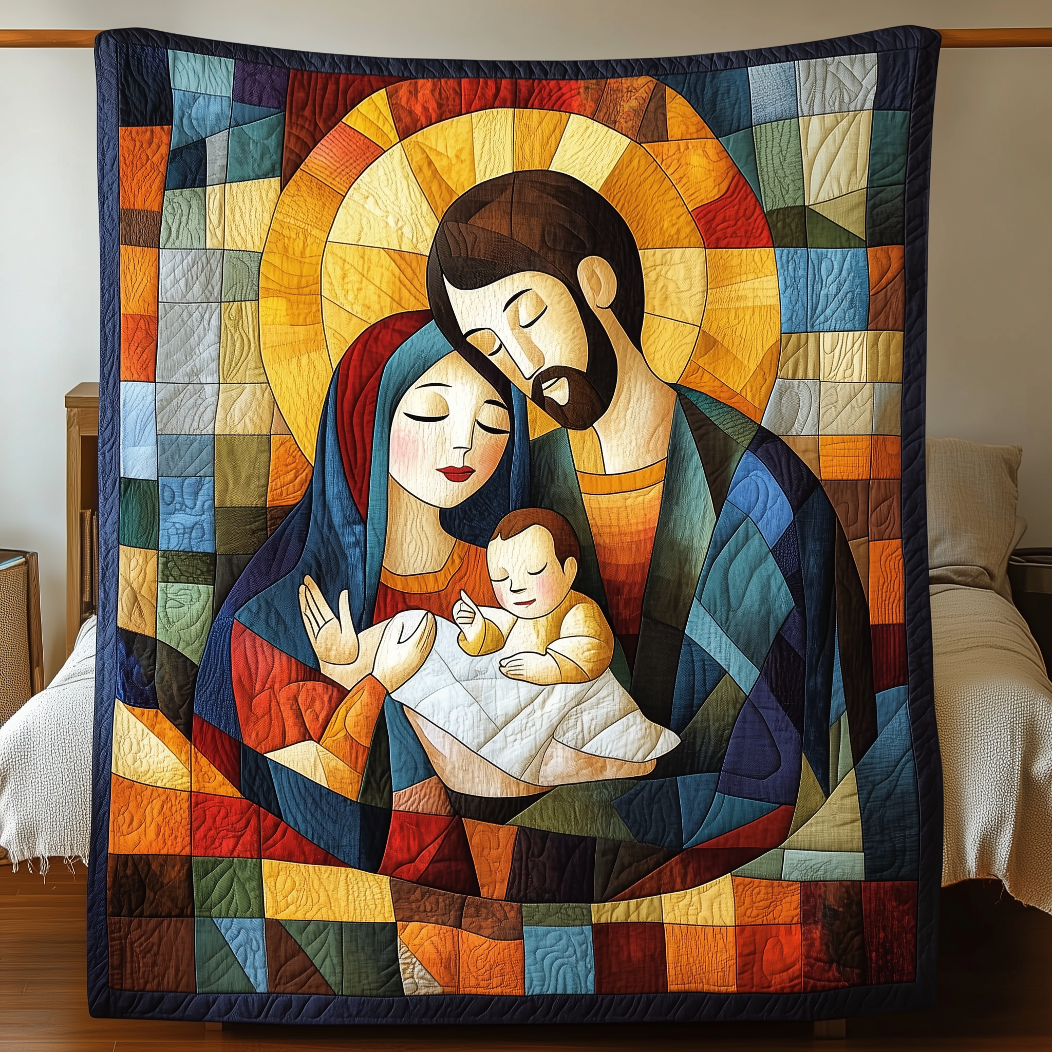 Holy Family Quilted Blanket Feel Closer to Your Loved Ones with a Shared Blanket Holy Family Quilted Blanket Feel Closer to Your Loved Ones with a Shared Blanket
