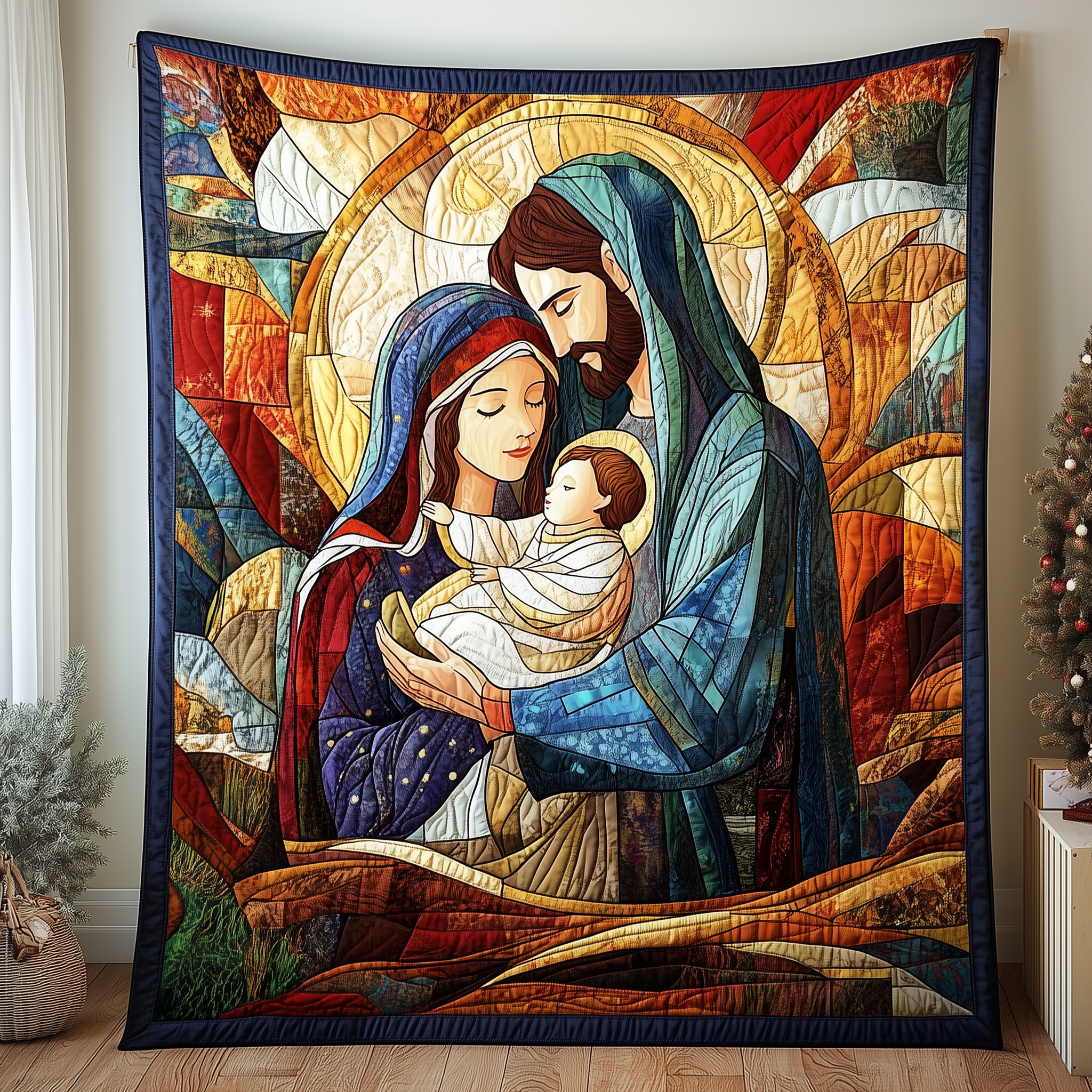 Holy Family Quilted Blanket Feel the Joy of Togetherness with Our Cozy Blanket Holy Family Quilted Blanket Feel the Joy of Togetherness with Our Cozy Blanket