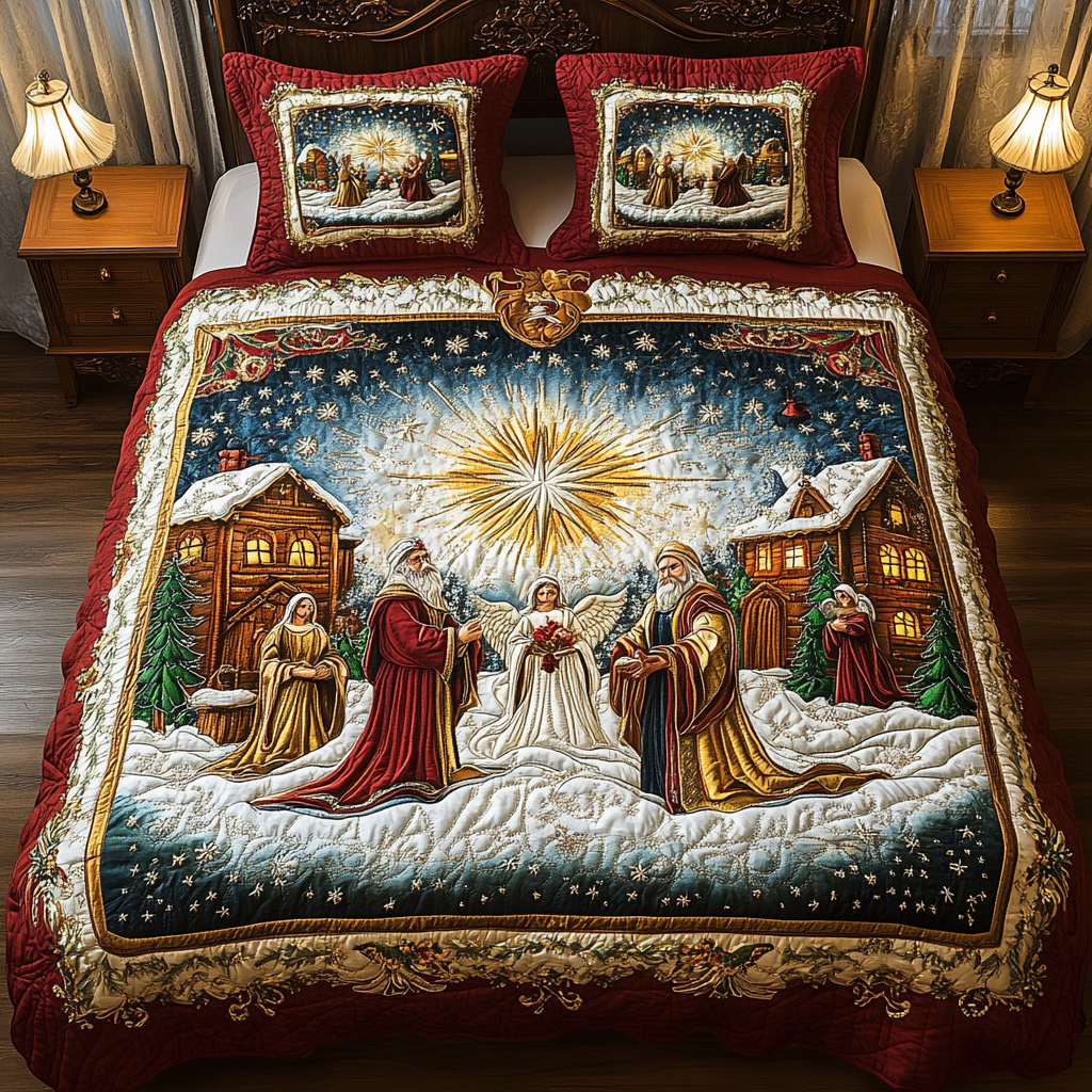 Holy Night Charm Quilted Bedding Set Secret Santa Gift Ideas Holy Night Charm Quilted Bedding Set Secret Santa Gift Ideas