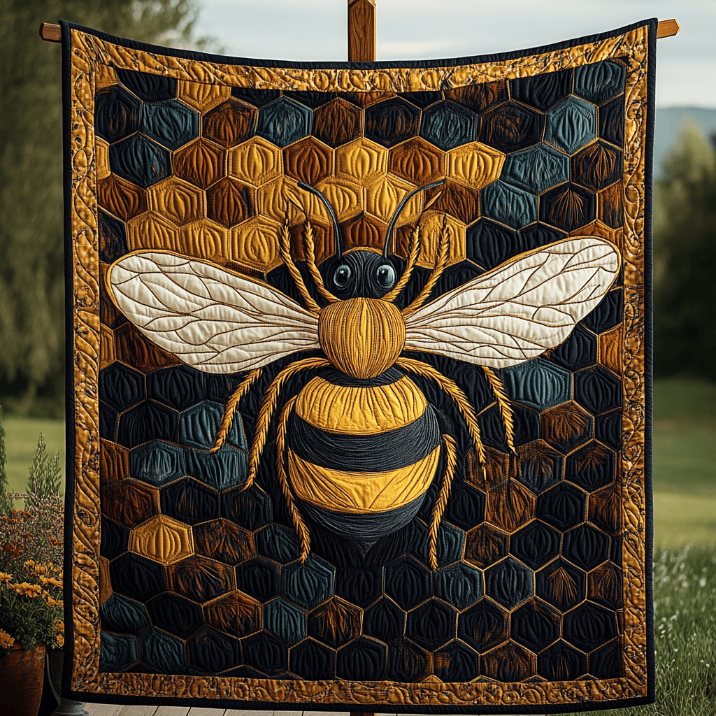 Honeycomb Harmony Quilted Blanket Bee Gifts For Him Honeycomb Harmony Quilted Blanket Bee Gifts For Him