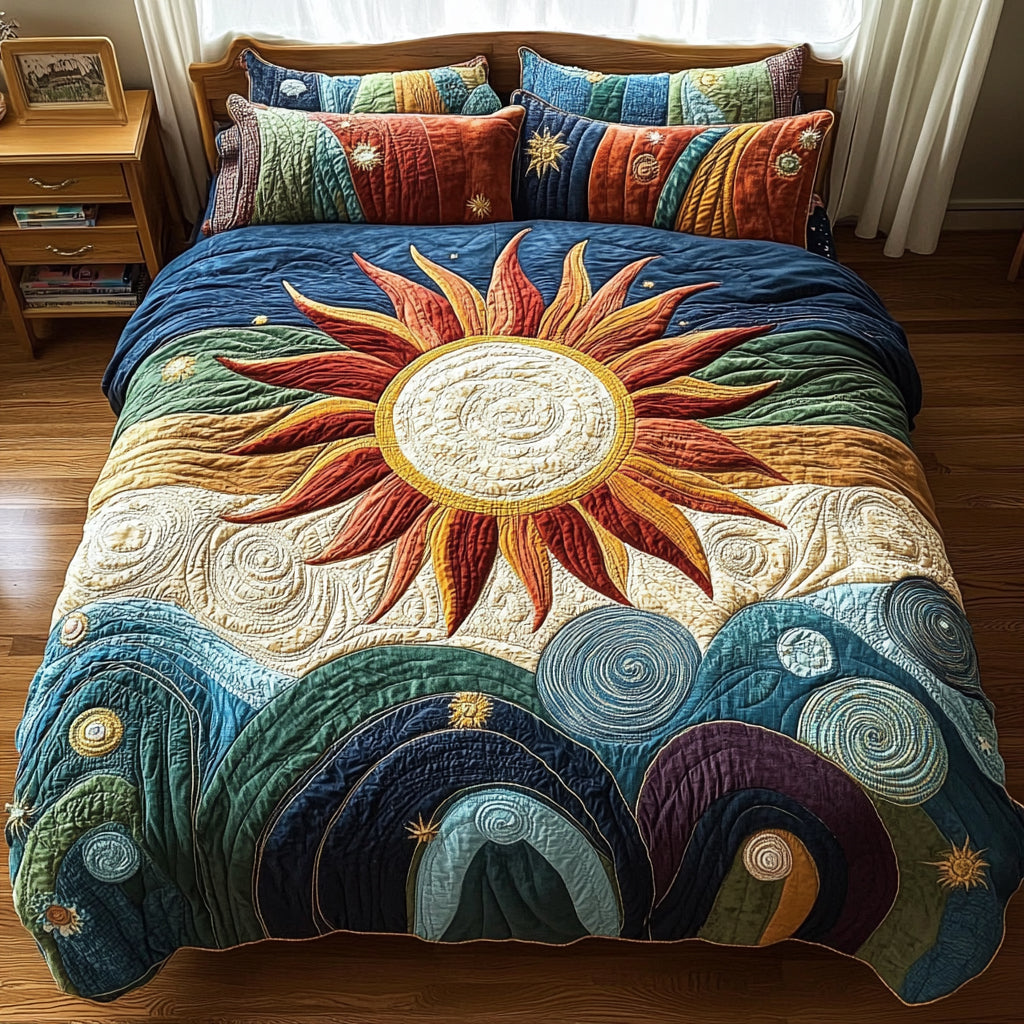 Horizon Dream Quilted Bedding Set Christmas Gifts For Flower Lovers Horizon Dream Quilted Bedding Set Christmas Gifts For Flower Lovers