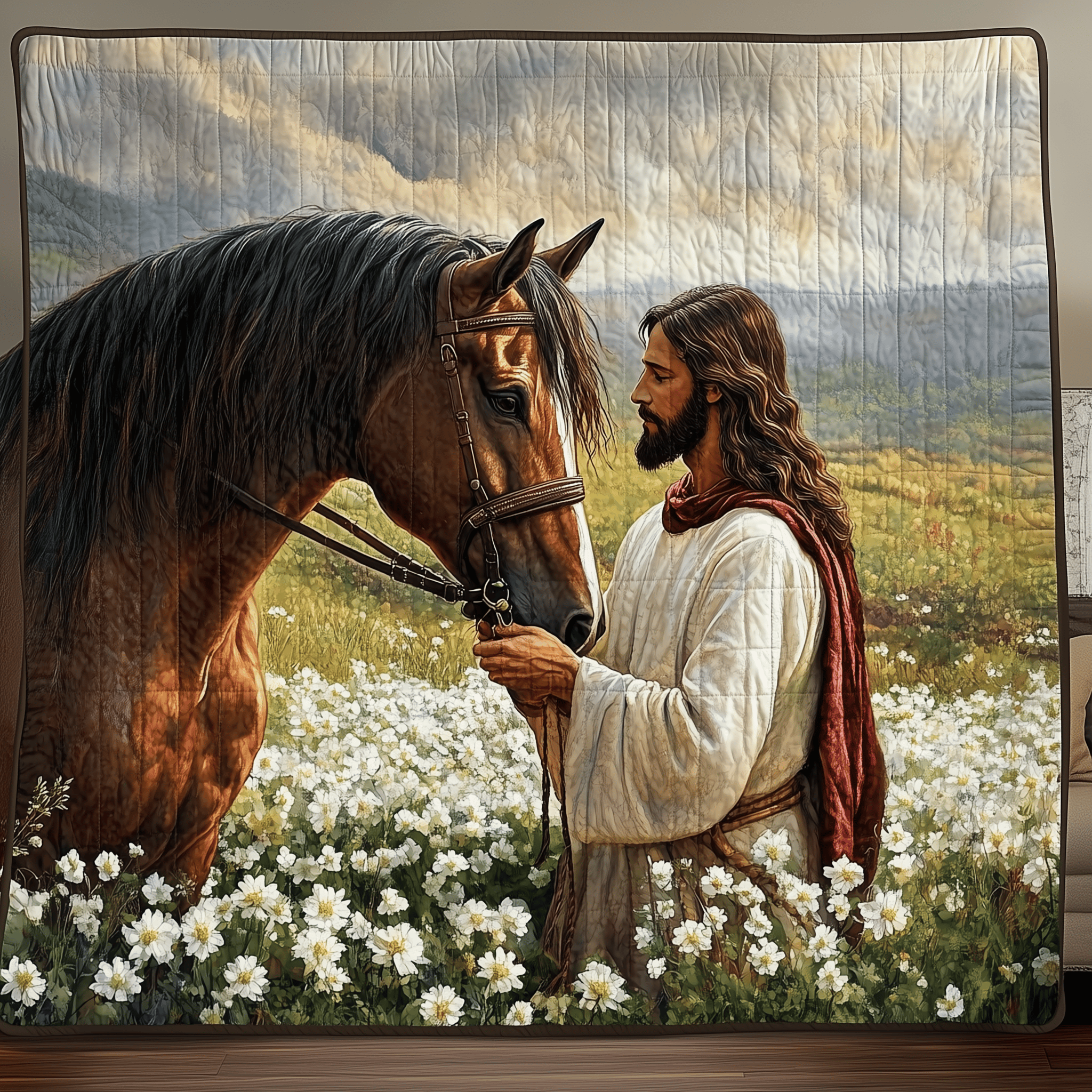 Horse Meets Jesus Quilted Blanket Experience True Personal Comfort with Our Blanket Horse Meets Jesus Quilted Blanket Experience True Personal Comfort with Our Blanket