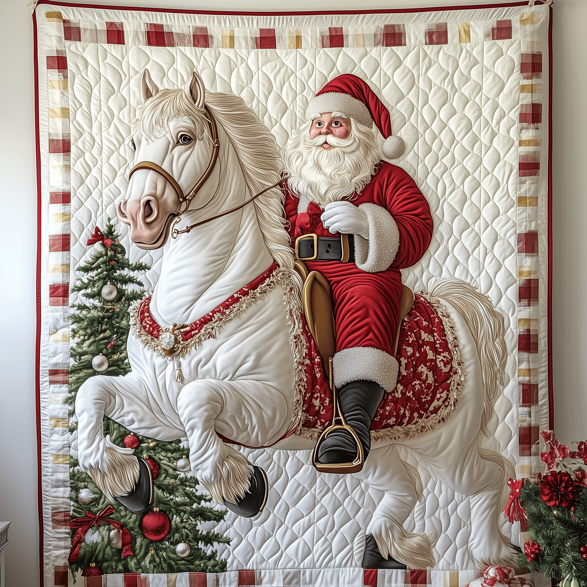 Horse Riding With Santa Claus Quilted Blanket Snuggle Up with a Blanket That Brings Everyone Closer Horse Riding With Santa Claus Quilted Blanket Snuggle Up with a Blanket That Brings Everyone Closer
