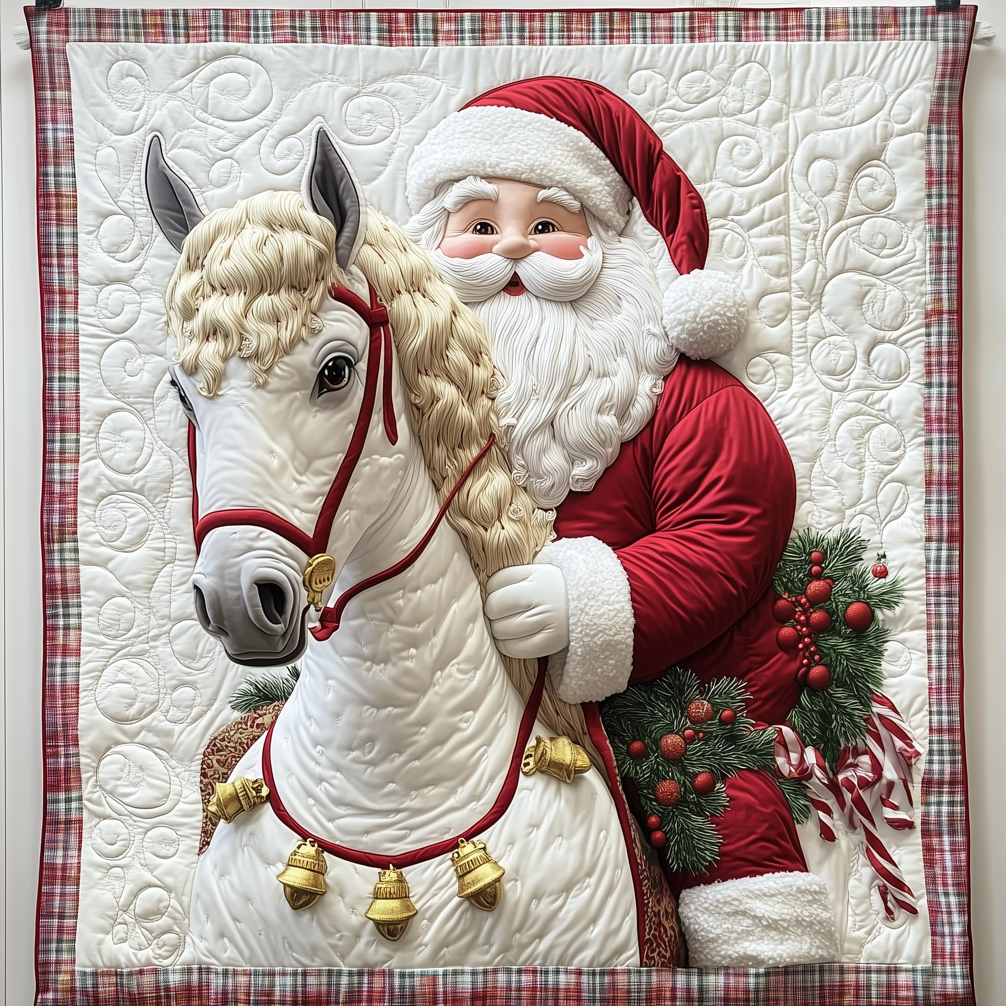 Horse Riding With Santa Claus Quilted Blanket Throw Blankets For Couch Christmas Present Ideas Horse Riding With Santa Claus Quilted Blanket Throw Blankets For Couch Christmas Present Ideas