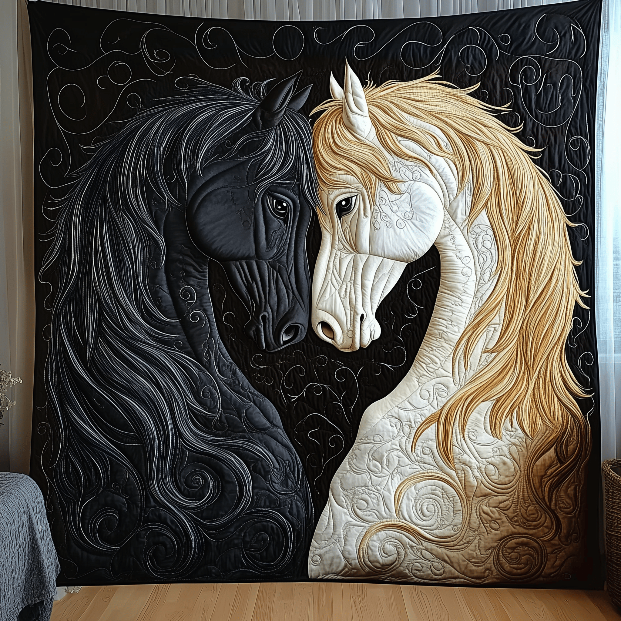 Horse Romance of Love Quilted Blanket A Blanket for Every Season and Every Mood Horse Romance of Love Quilted Blanket A Blanket for Every Season and Every Mood