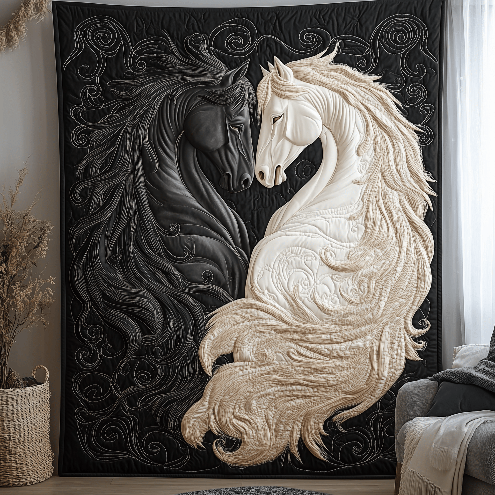 Horse Romance of Love Quilted Blanket Celebrate Your Individuality with a Blanket That Speaks to You Horse Romance of Love Quilted Blanket Celebrate Your Individuality with a Blanket That Speaks to You