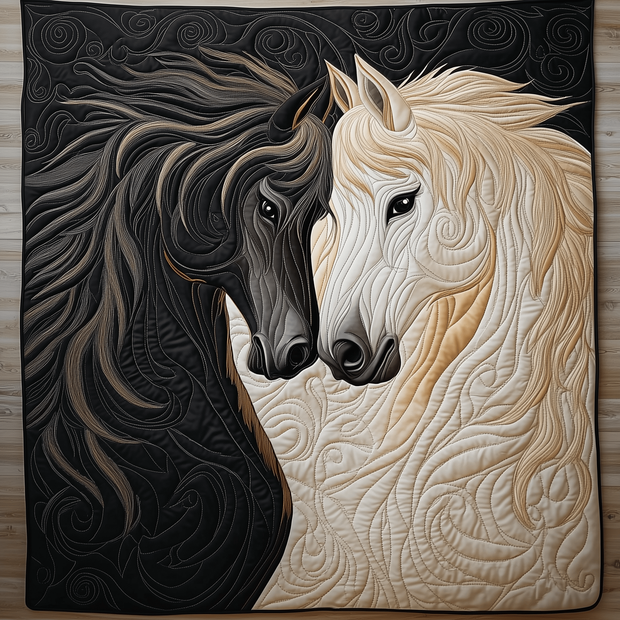 Horse Romance of Love Quilted Blanket Feel the Power of Personalized Comfort with Our Blanket Horse Romance of Love Quilted Blanket Feel the Power of Personalized Comfort with Our Blanket