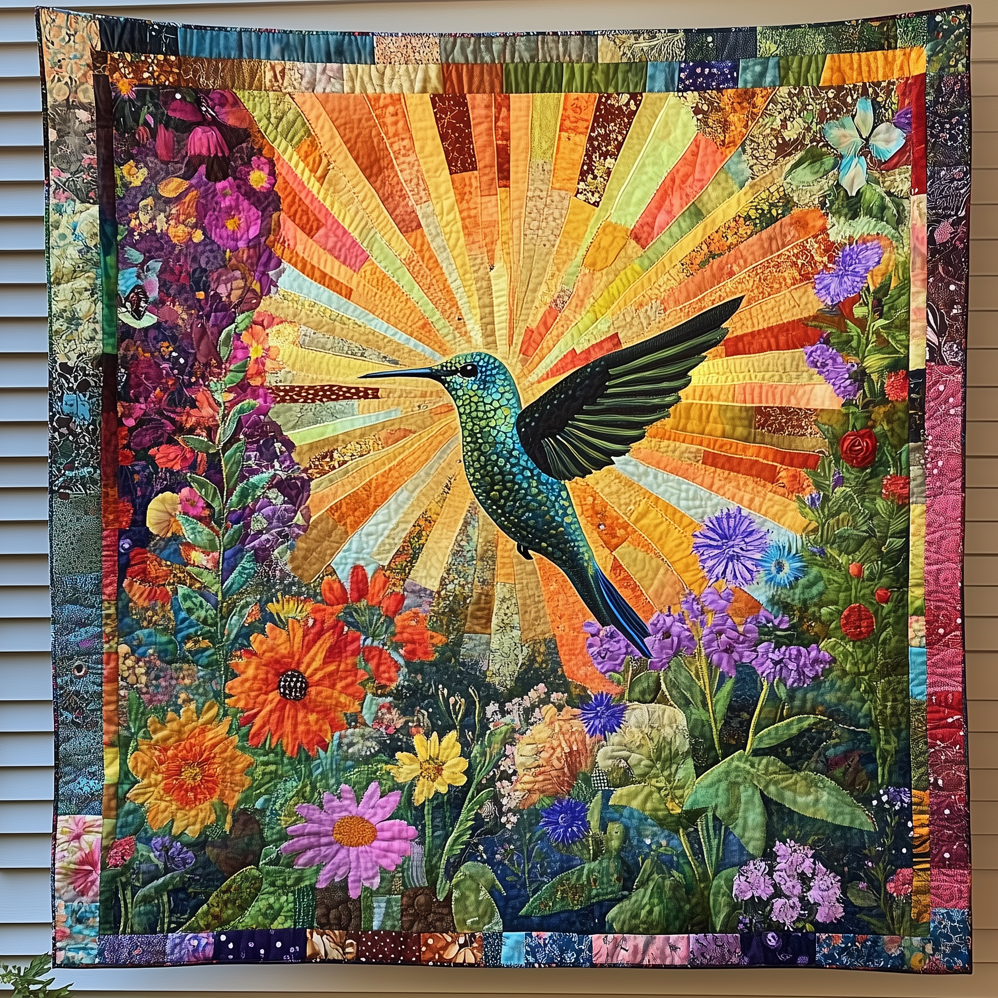 Hummingbird Sunshine Garden Quilted Blanket Unique Blankets And Throws Gifts For Hummingbird Watchers Hummingbird Sunshine Garden Quilted Blanket Unique Blankets And Throws Gifts For Hummingbird Watchers