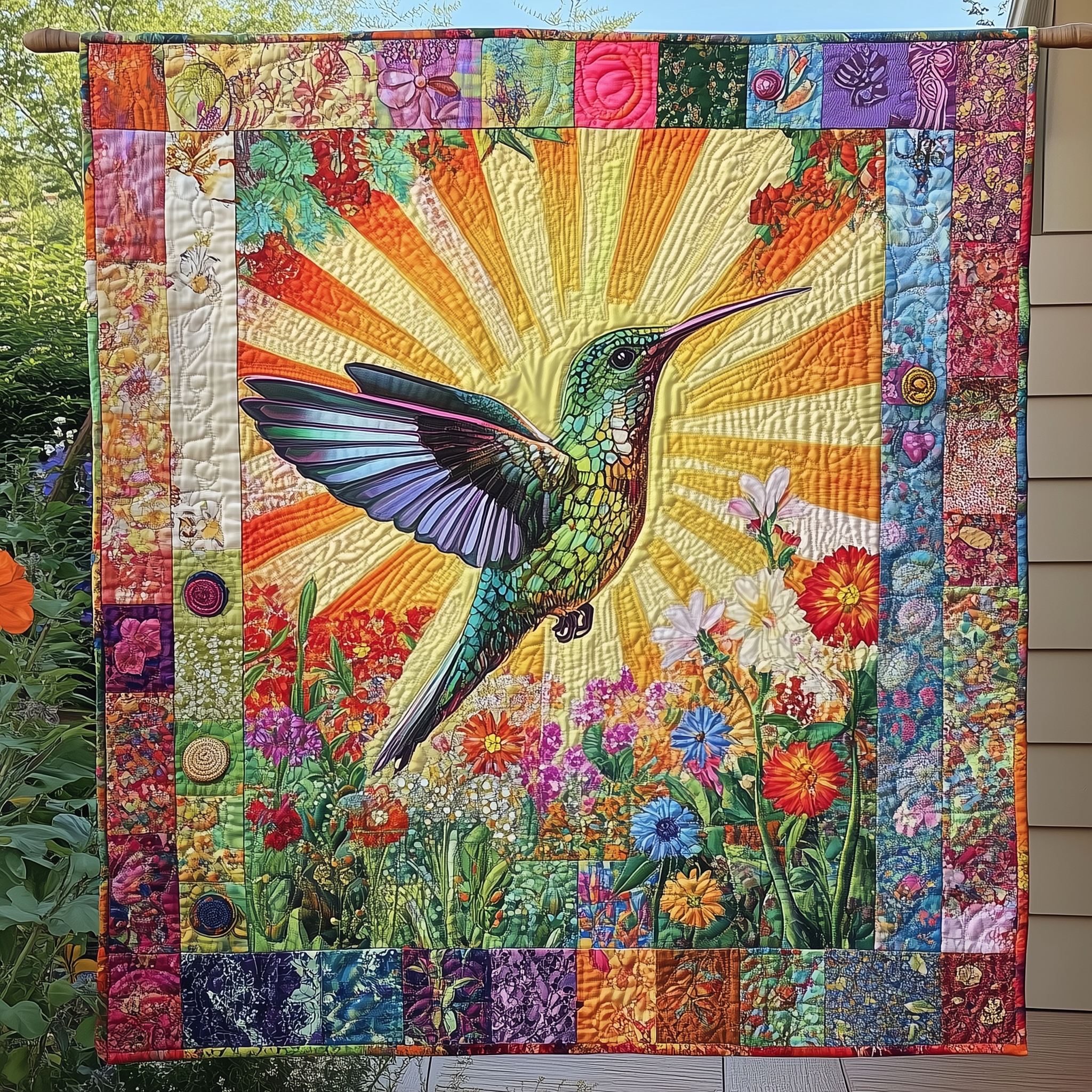 Hummingbird Sunshine Garden Quilted Blanket Unique Blankets And Throws Hummingbird Mother'S Day Gifts Hummingbird Sunshine Garden Quilted Blanket Unique Blankets And Throws Hummingbird Mother'S Day Gifts