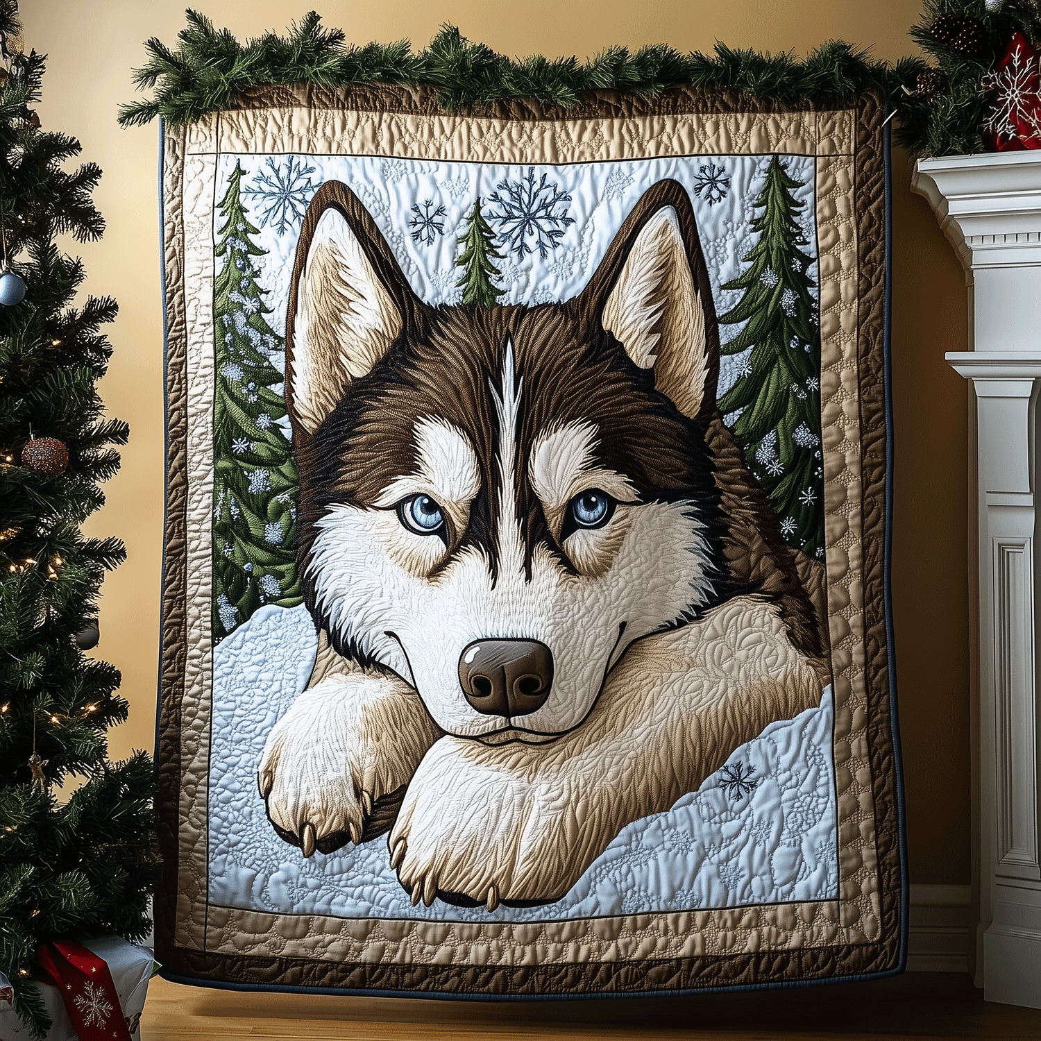Husky Chill Hug Quilted Blanket Gifts For Husky Dog Lovers Husky Chill Hug Quilted Blanket Gifts For Husky Dog Lovers