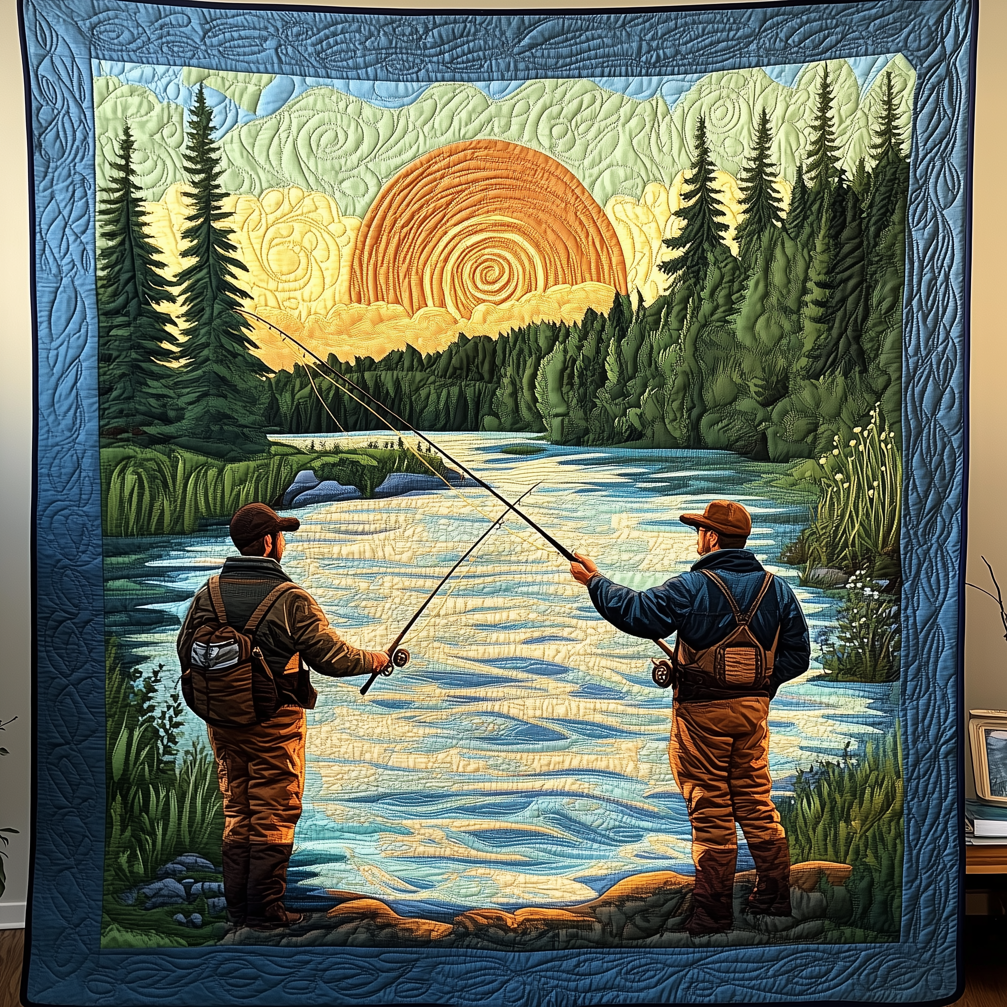 I Love Fishing Quilted Blanket Feel Unique with a Blanket Made Just for You I Love Fishing Quilted Blanket Feel Unique with a Blanket Made Just for You