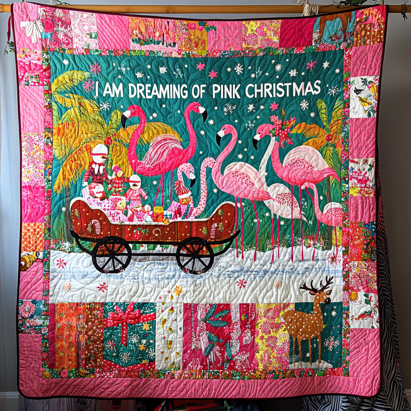 I'm Dreaming Of A Pink Christmas Flamingo Quilted Blanket Enjoy Every Moment with a Blanket That Works Anywhere I'm Dreaming Of A Pink Christmas Flamingo Quilted Blanket Enjoy Every Moment with a Blanket That Works Anywhere