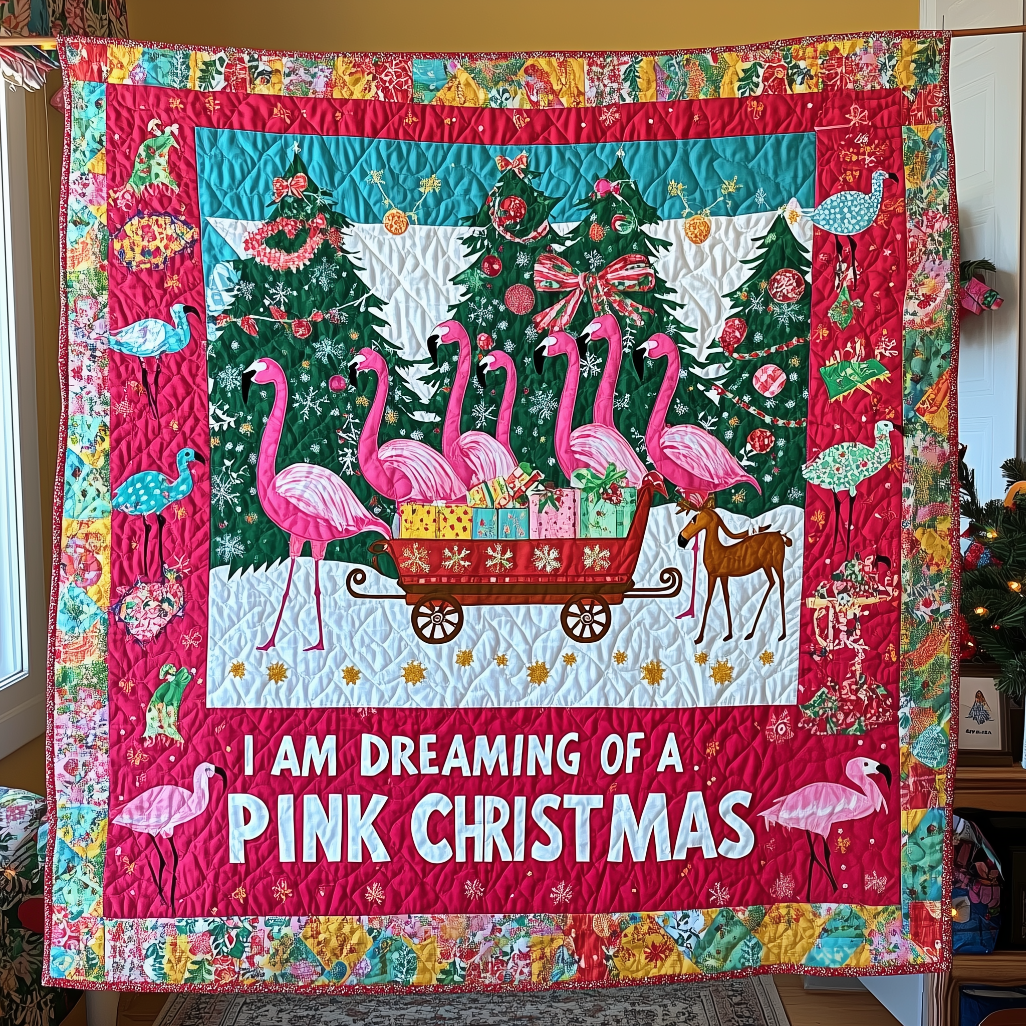 I'm Dreaming Of A Pink Christmas Flamingo Quilted Blanket Perfect for All Seasons: A Blanket You'll Always Need I'm Dreaming Of A Pink Christmas Flamingo Quilted Blanket Perfect for All Seasons: A Blanket You'll Always Need