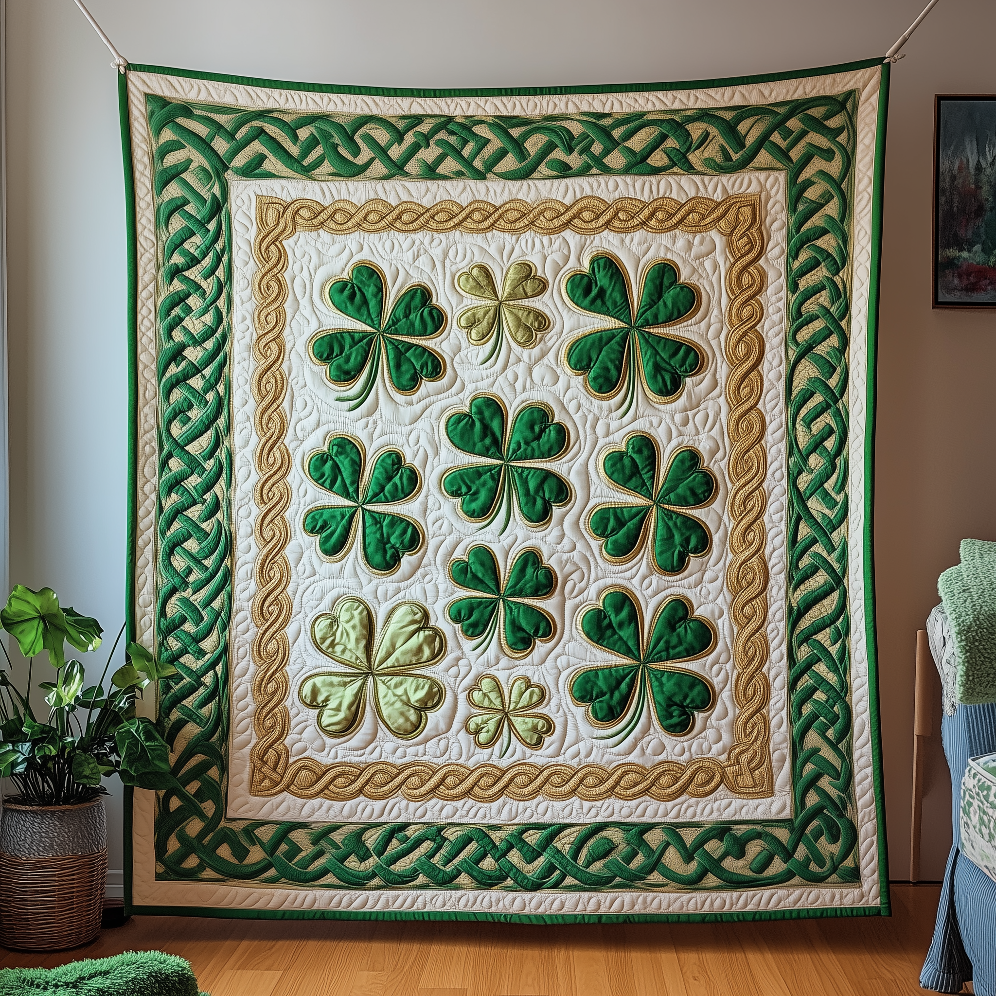 Irish Shamrock Quilted Blanket Throw Blankets For Couch Irish Gift Ideas Ireland Irish Shamrock Quilted Blanket Throw Blankets For Couch Irish Gift Ideas Ireland