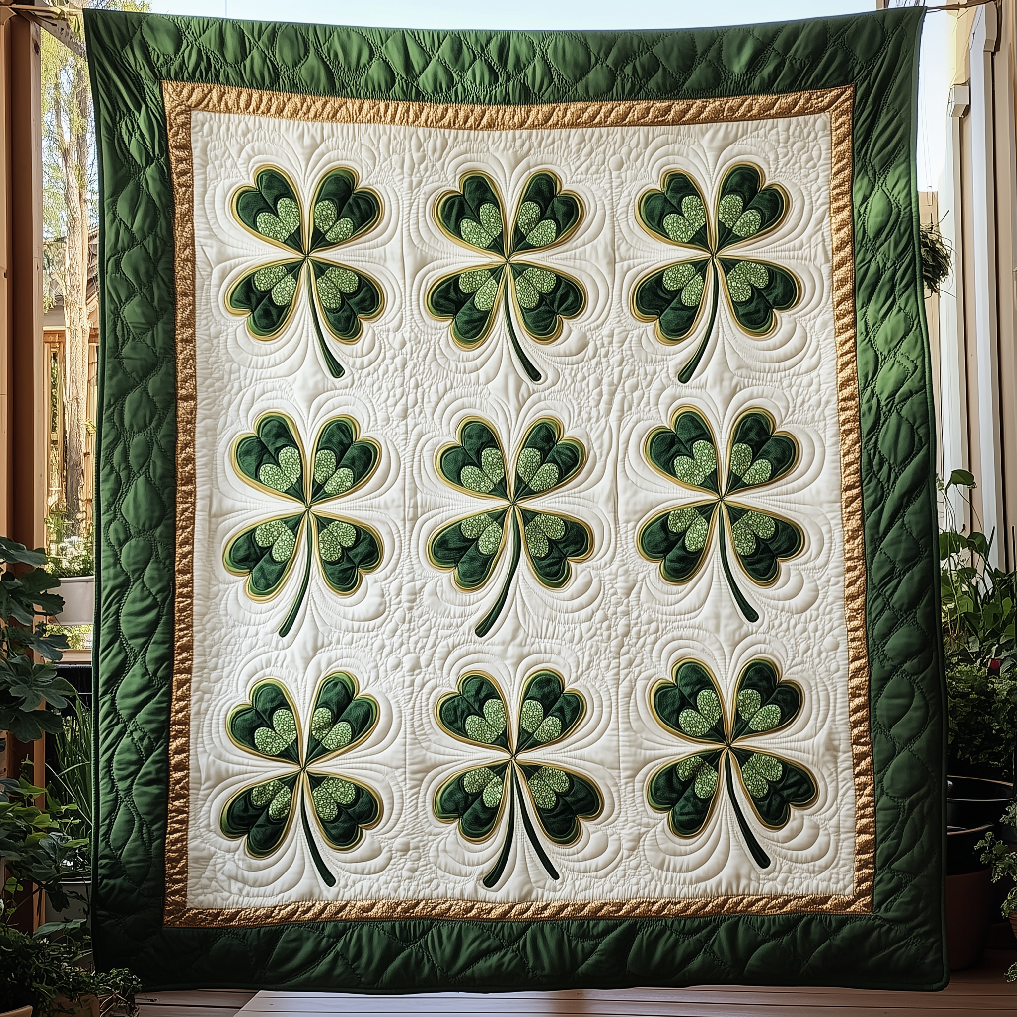 Irish Shamrock Quilted Blanket Throw Blankets For Couch Irish Gifts For Men Irish Shamrock Quilted Blanket Throw Blankets For Couch Irish Gifts For Men