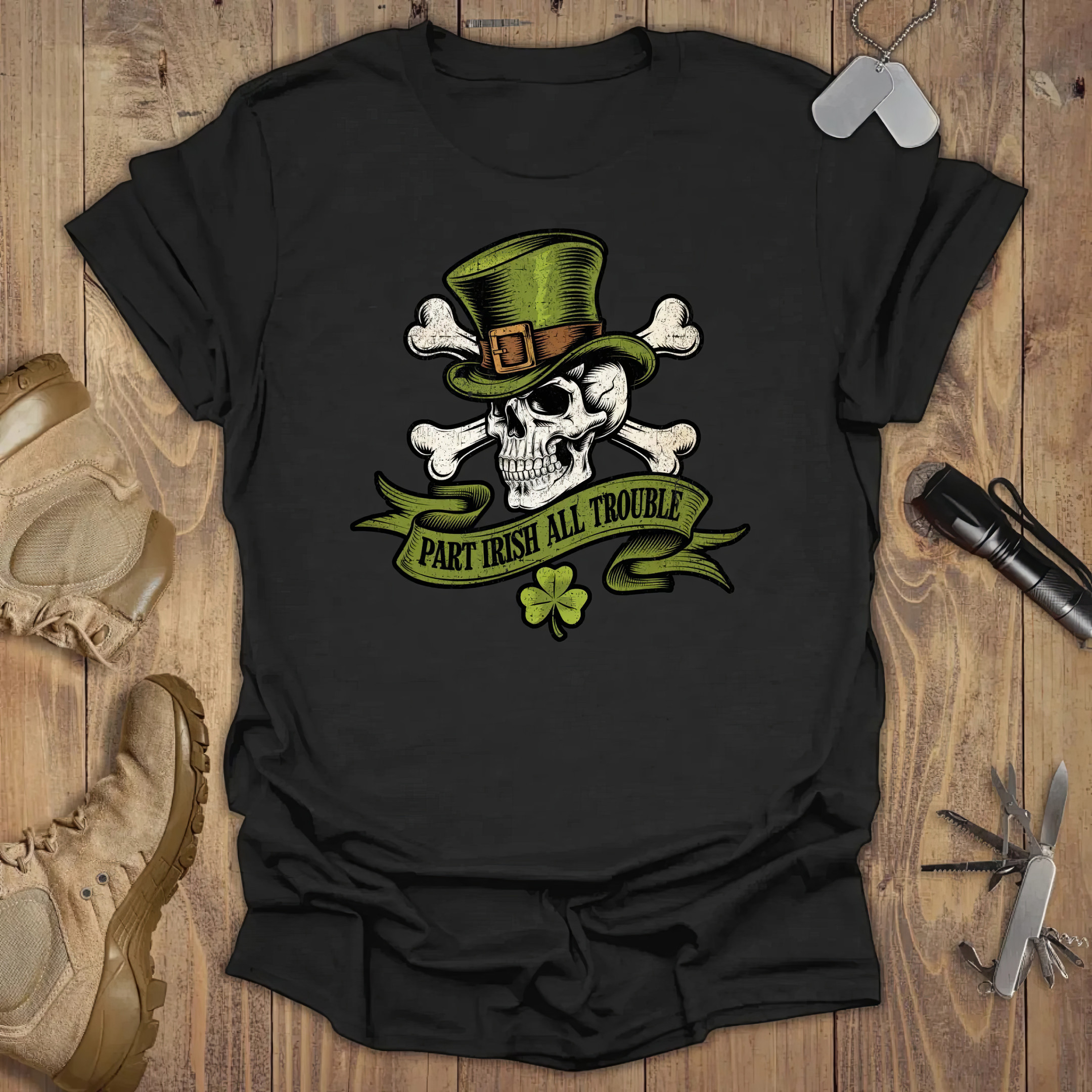 Irish Skull Part Irish Part Trouble T-shirt St Patrick's Day Gifts Irish Skull Part Irish Part Trouble T-shirt St Patrick's Day Gifts