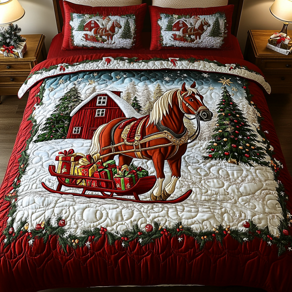 Ivory Stallion Quilted Bedding Set Best Gifts For Horse Lovers Ivory Stallion Quilted Bedding Set Best Gifts For Horse Lovers