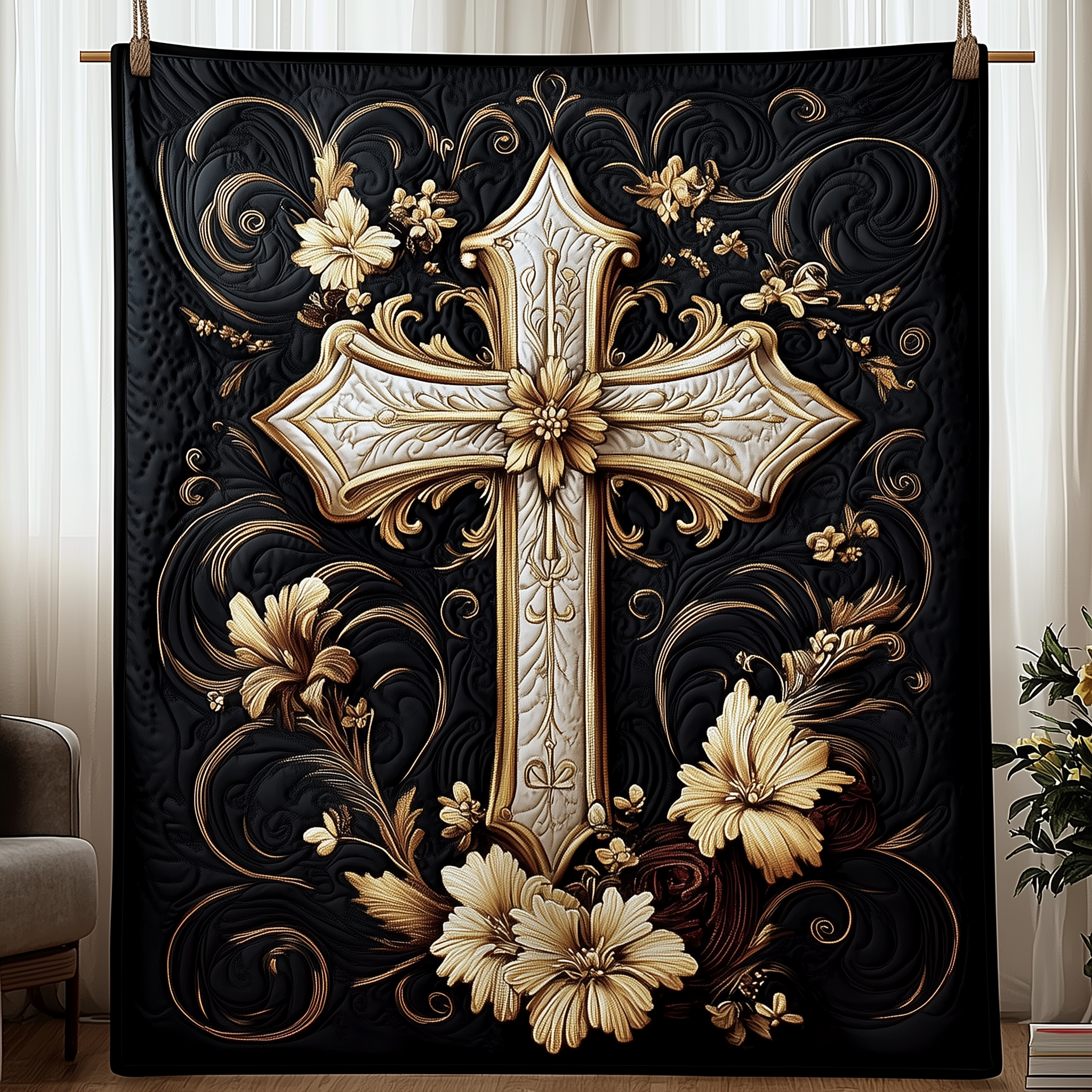 Jesus Cross Quilted Blanket Cute Unique Blanket Item Merch Christian Gifts For Mom Jesus Cross Quilted Blanket Cute Unique Blanket Item Merch Christian Gifts For Mom