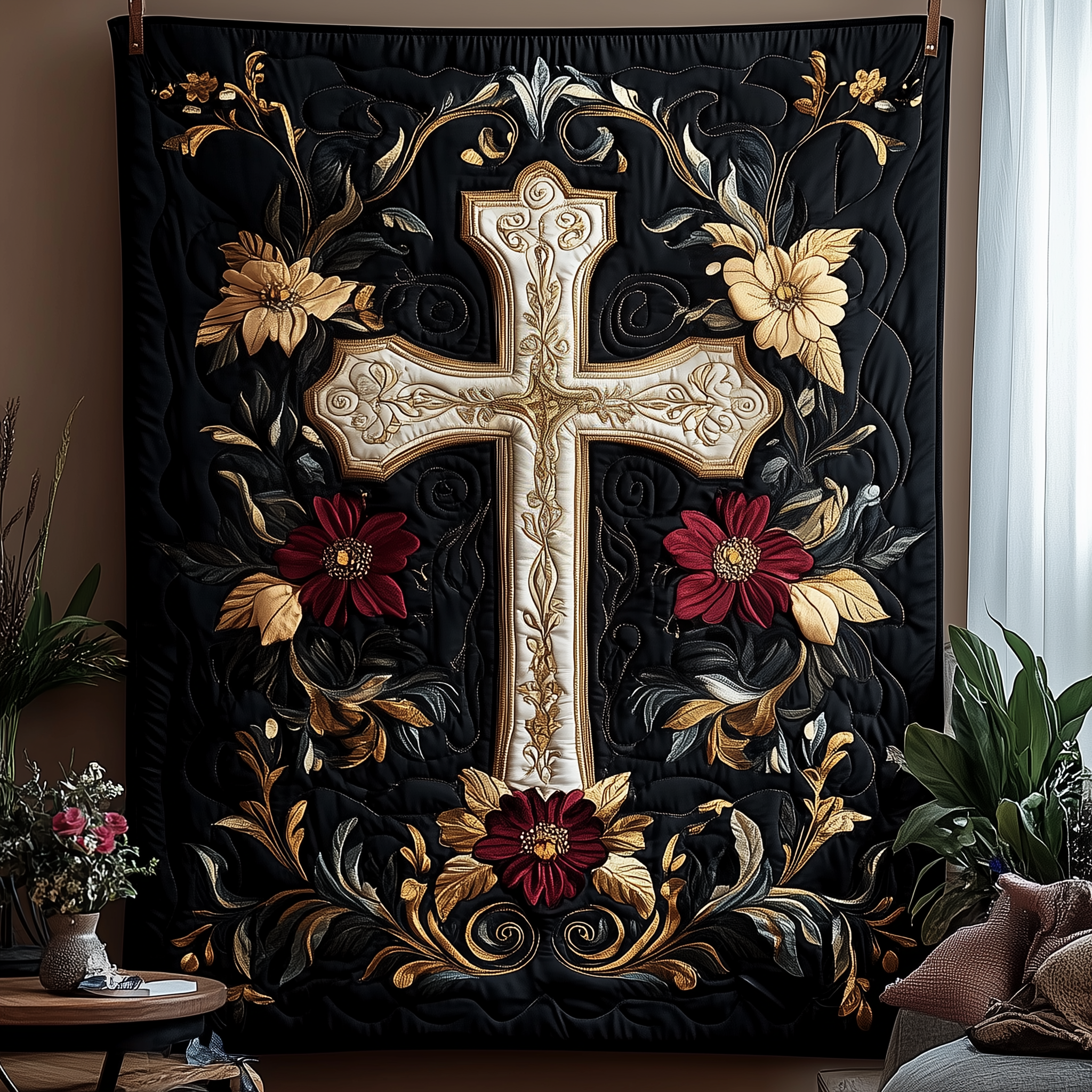 Jesus Cross Quilted Blanket Cute Unique Blanket Item Merch Christian Holiday Gifts Jesus Cross Quilted Blanket Cute Unique Blanket Item Merch Christian Holiday Gifts