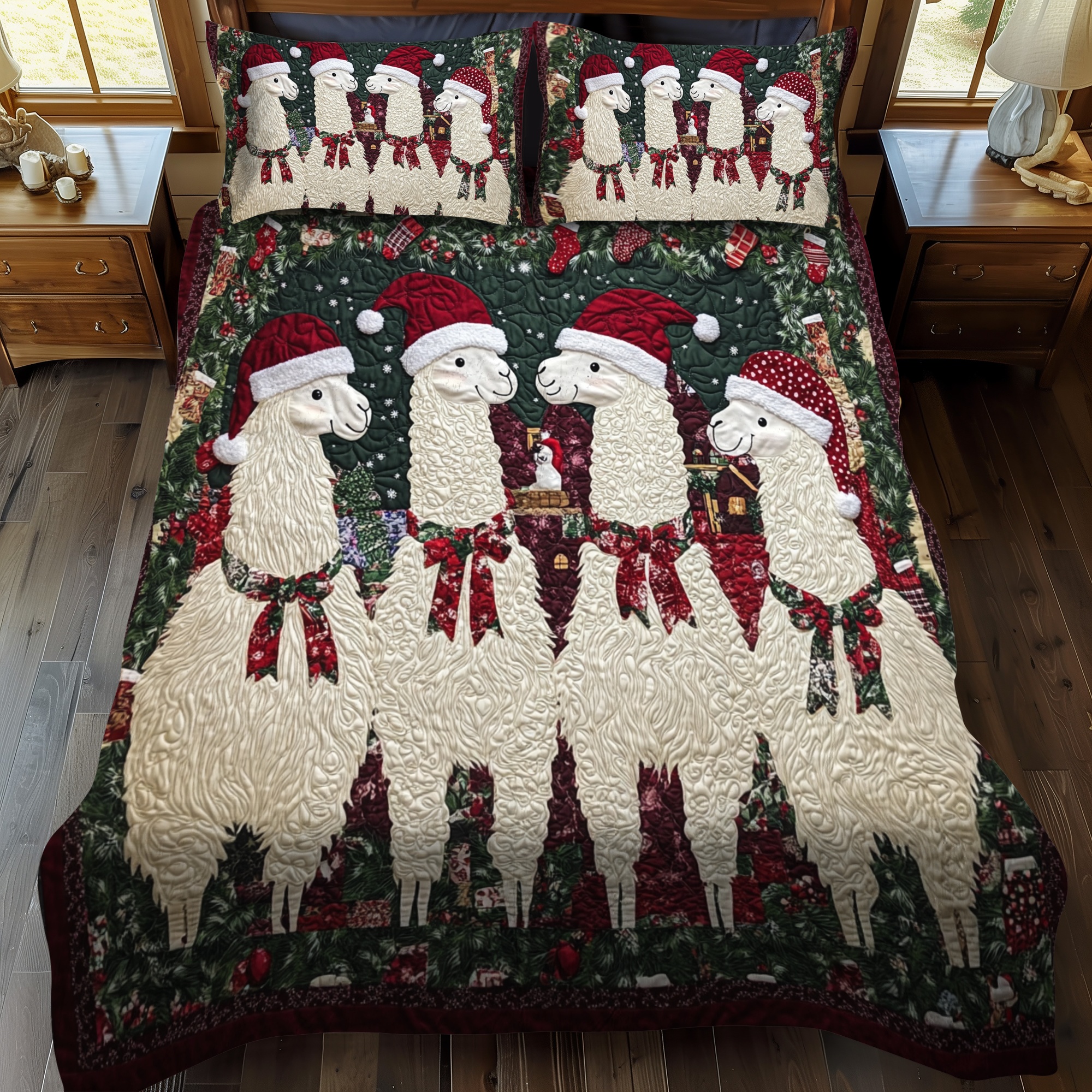 Jolly Llamas Quilted Bedding Set Llama Gifts For Her Jolly Llamas Quilted Bedding Set Llama Gifts For Her