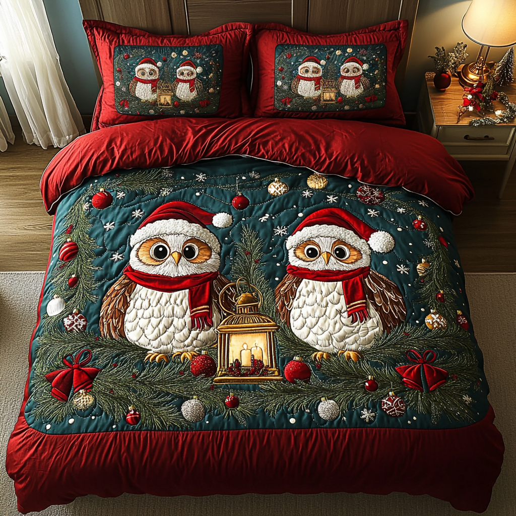 Jolly Owl Haven Quilted Bedding Set Gifts For Owl Lovers Jolly Owl Haven Quilted Bedding Set Gifts For Owl Lovers