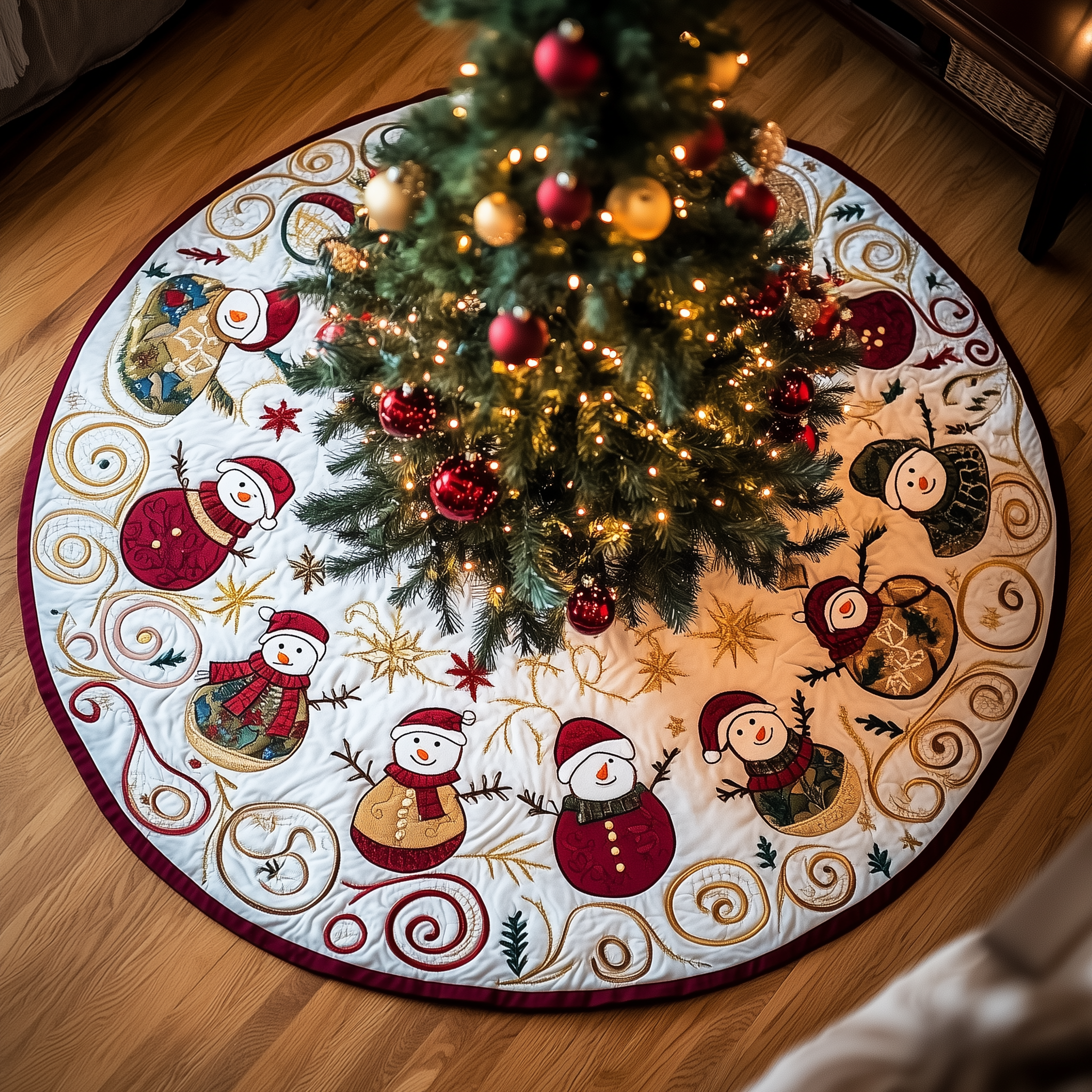 Jolly Snowman Quilted Tree Skirt Celebrate Every Step of the Season with the Right Tree Skirt Jolly Snowman Quilted Tree Skirt Celebrate Every Step of the Season with the Right Tree Skirt