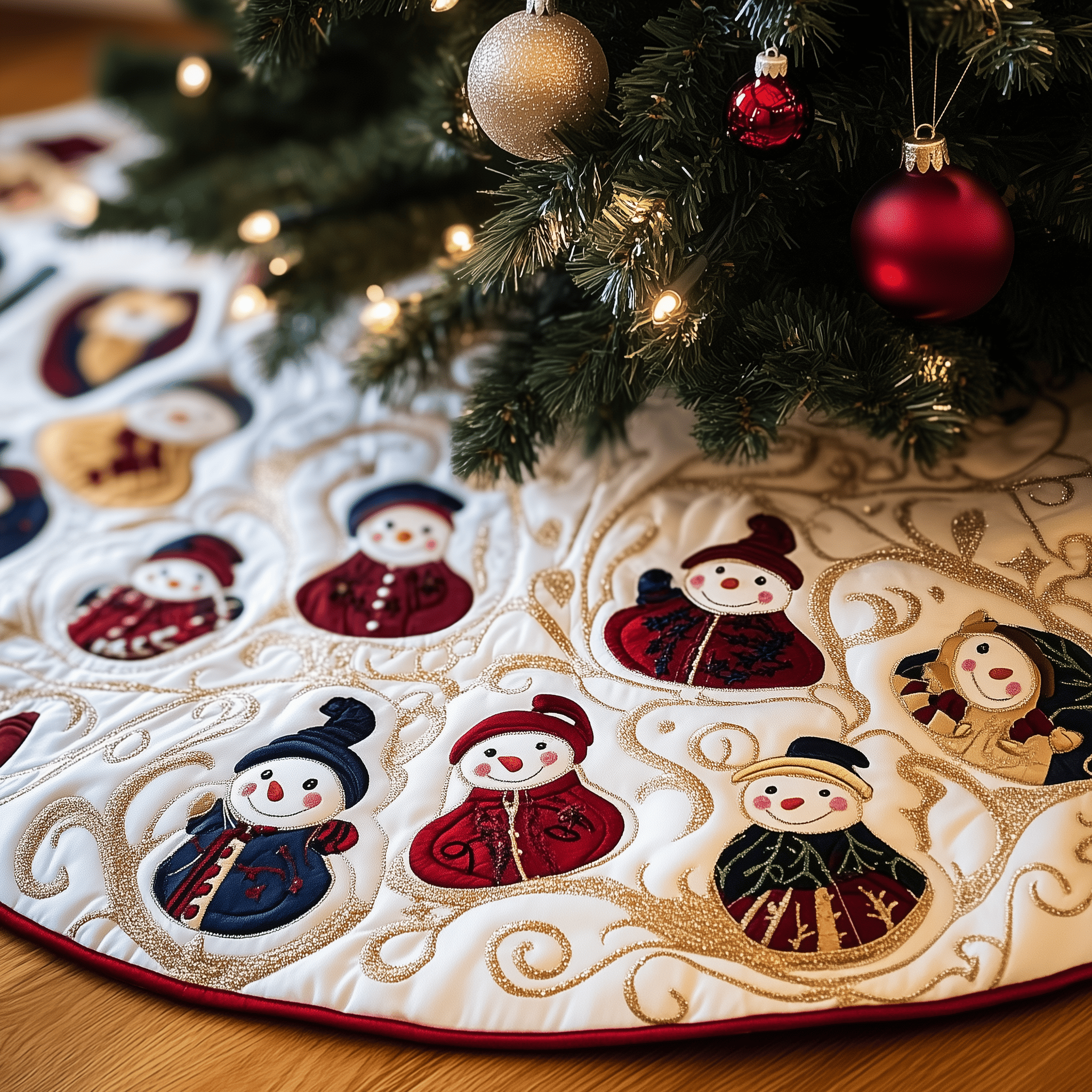 Jolly Snowman Quilted Tree Skirt Celebrate the Holidays the Right Way with a Perfect Tree Skirt Jolly Snowman Quilted Tree Skirt Celebrate the Holidays the Right Way with a Perfect Tree Skirt