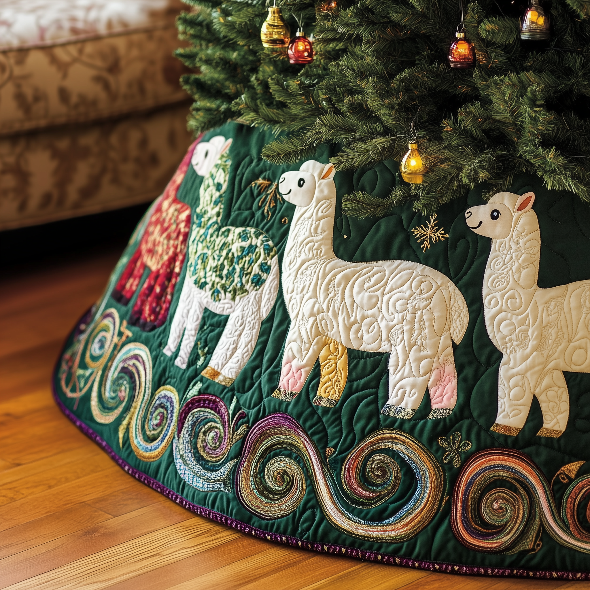 Joyful Alpaca Quilted Tree Skirt Celebrate the Season Safely with a Durable Tree Skirt Joyful Alpaca Quilted Tree Skirt Celebrate the Season Safely with a Durable Tree Skirt