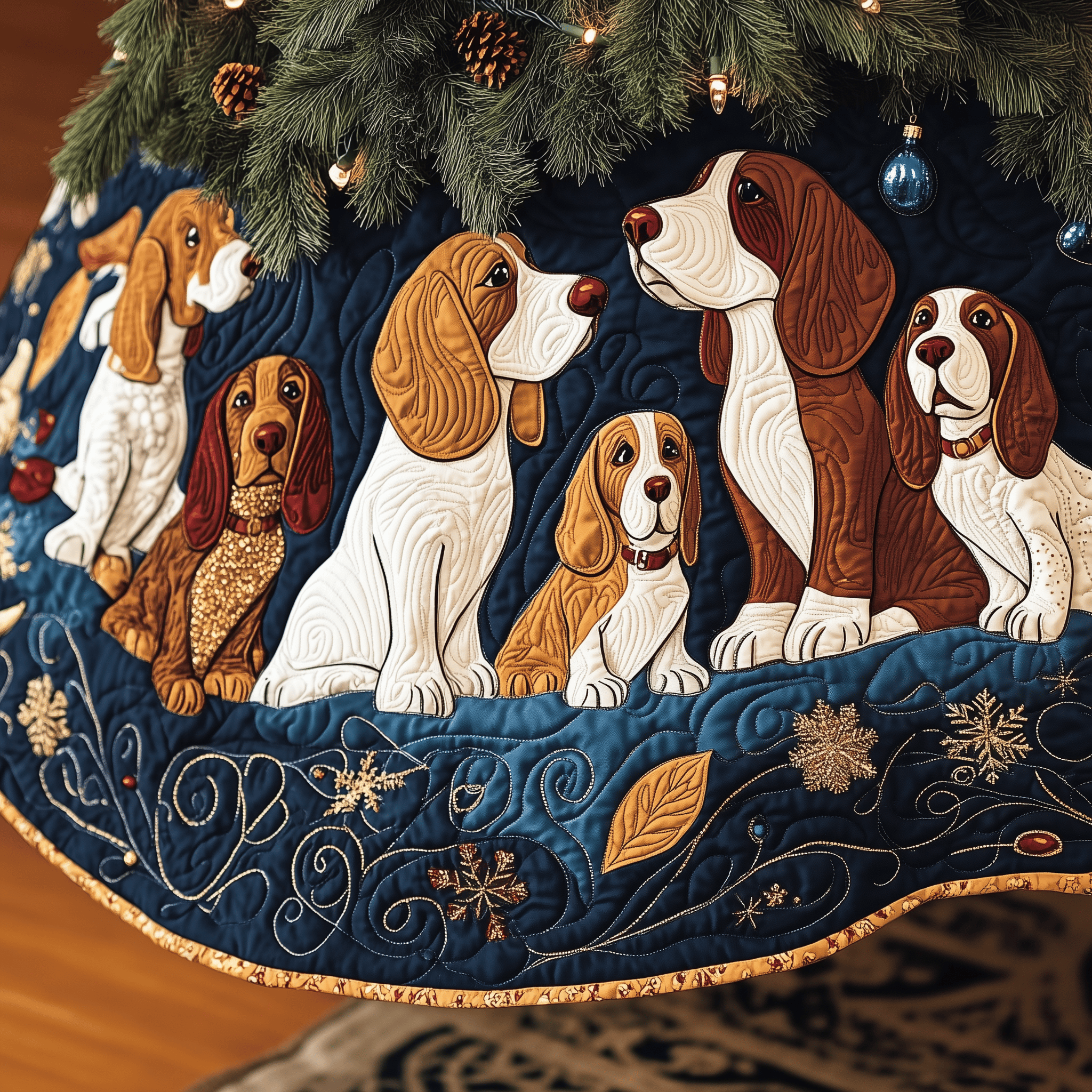 Joyful Basset Hound Quilted Tree Skirt Cherish Every Moment with a Stylish and Reliable Tree Skirt Joyful Basset Hound Quilted Tree Skirt Cherish Every Moment with a Stylish and Reliable Tree Skirt