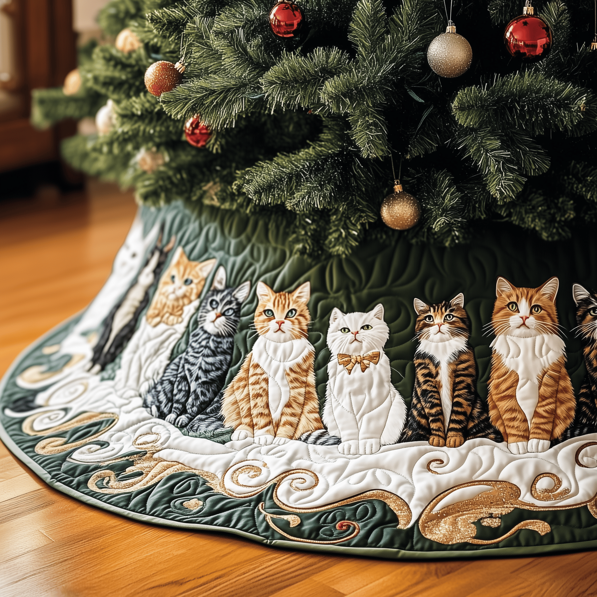 Joyful Cat Quilted Tree Skirt Style Meets Comfort in the Perfect Christmas Tree Skirt Joyful Cat Quilted Tree Skirt Style Meets Comfort in the Perfect Christmas Tree Skirt