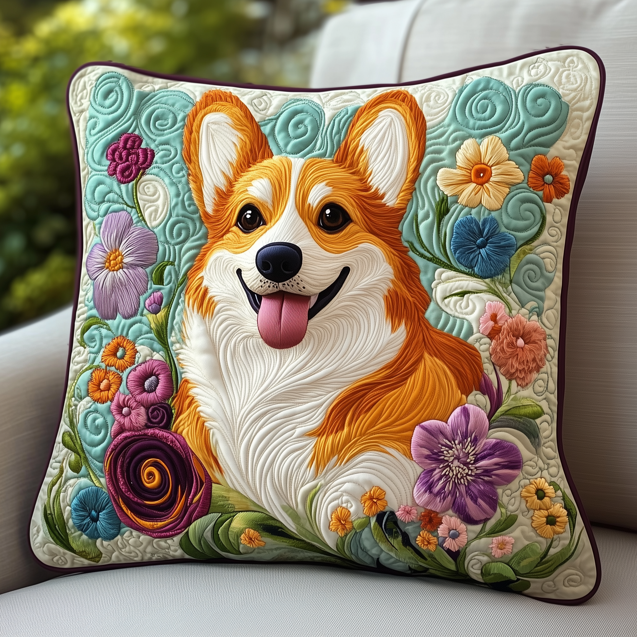 Joyful Corgi Quilted Pillow Case Wake Up Smiling with the Perfect Pillow Case Joyful Corgi Quilted Pillow Case Wake Up Smiling with the Perfect Pillow Case