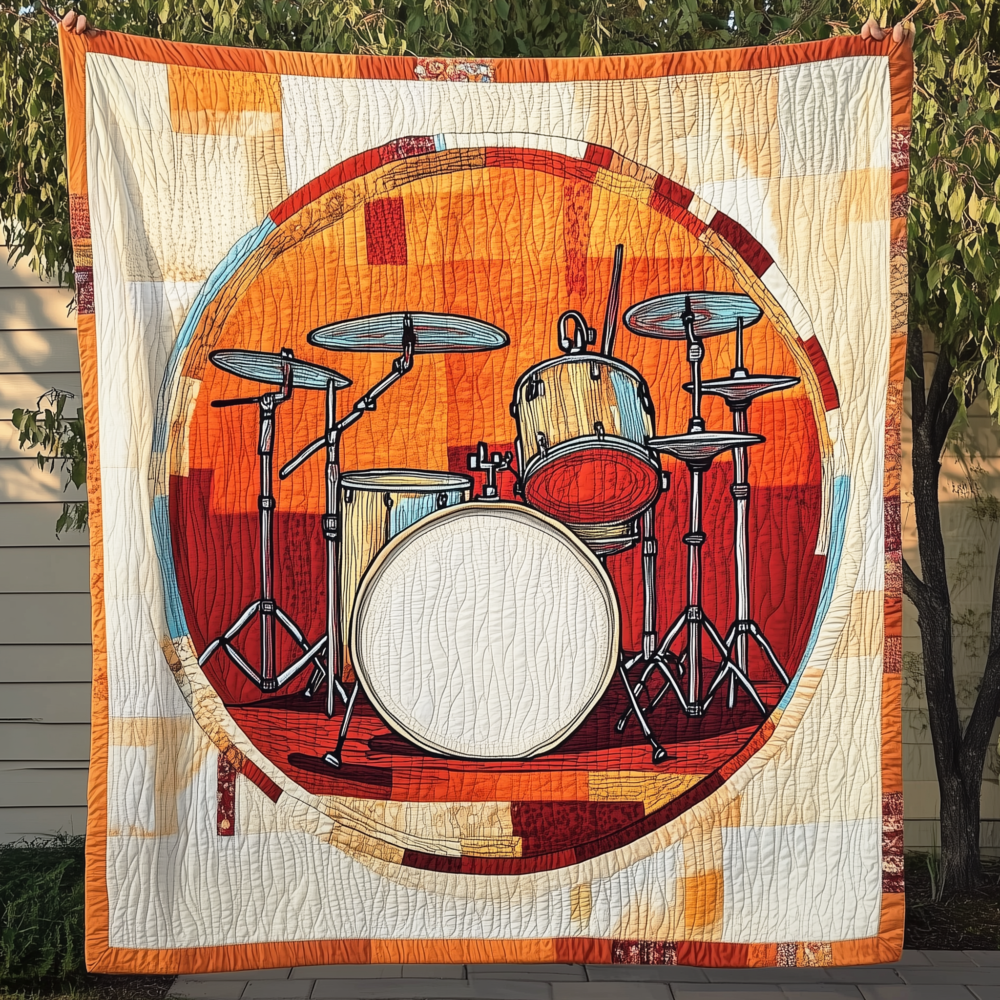 Joyful Drum Quilted Blanket Feel Unique with a Blanket Made Just for You Joyful Drum Quilted Blanket Feel Unique with a Blanket Made Just for You