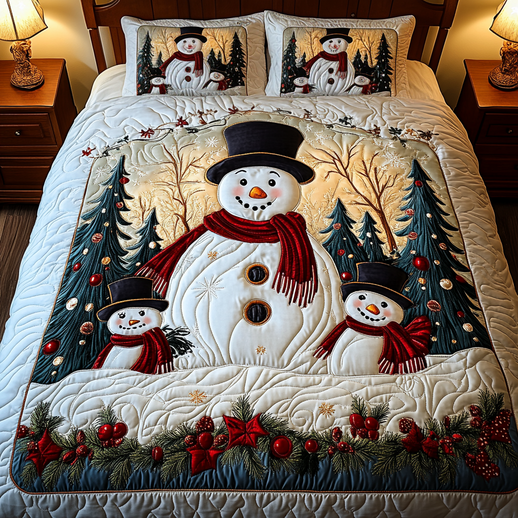 Joyful Frost Quilted Bedding Set Christmas Presents For Mom Joyful Frost Quilted Bedding Set Christmas Presents For Mom