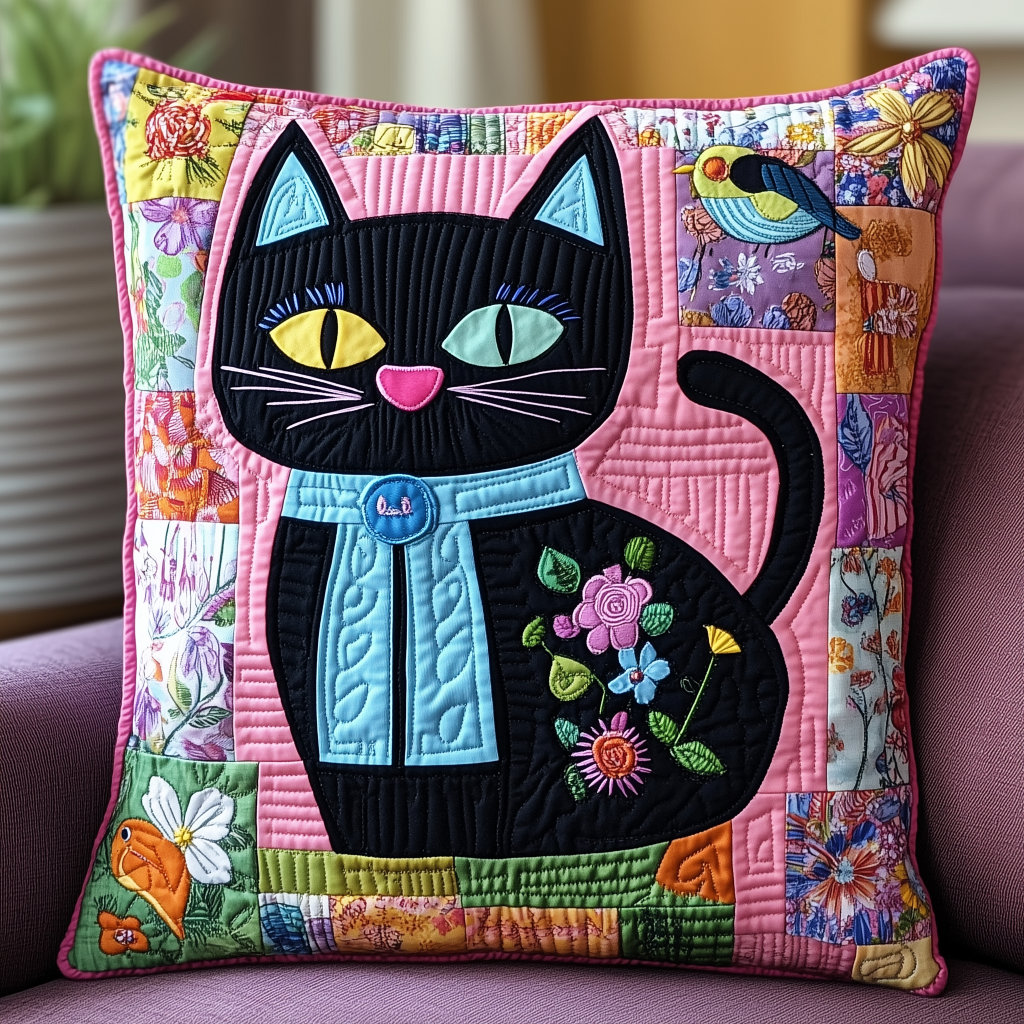 Joyful Kitty Quilted Pillow Case Bring Peace to Your Nights with a Soft and Durable Pillow Case Joyful Kitty Quilted Pillow Case Bring Peace to Your Nights with a Soft and Durable Pillow Case