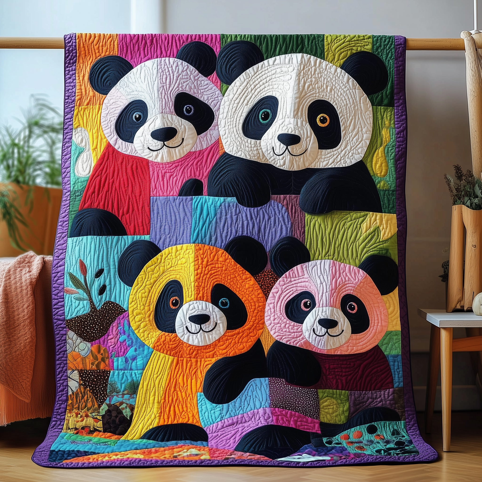 Joyful Panda Quilted Blanket Throw Blankets For Couch Dad And Daughter Gifts Joyful Panda Quilted Blanket Throw Blankets For Couch Dad And Daughter Gifts