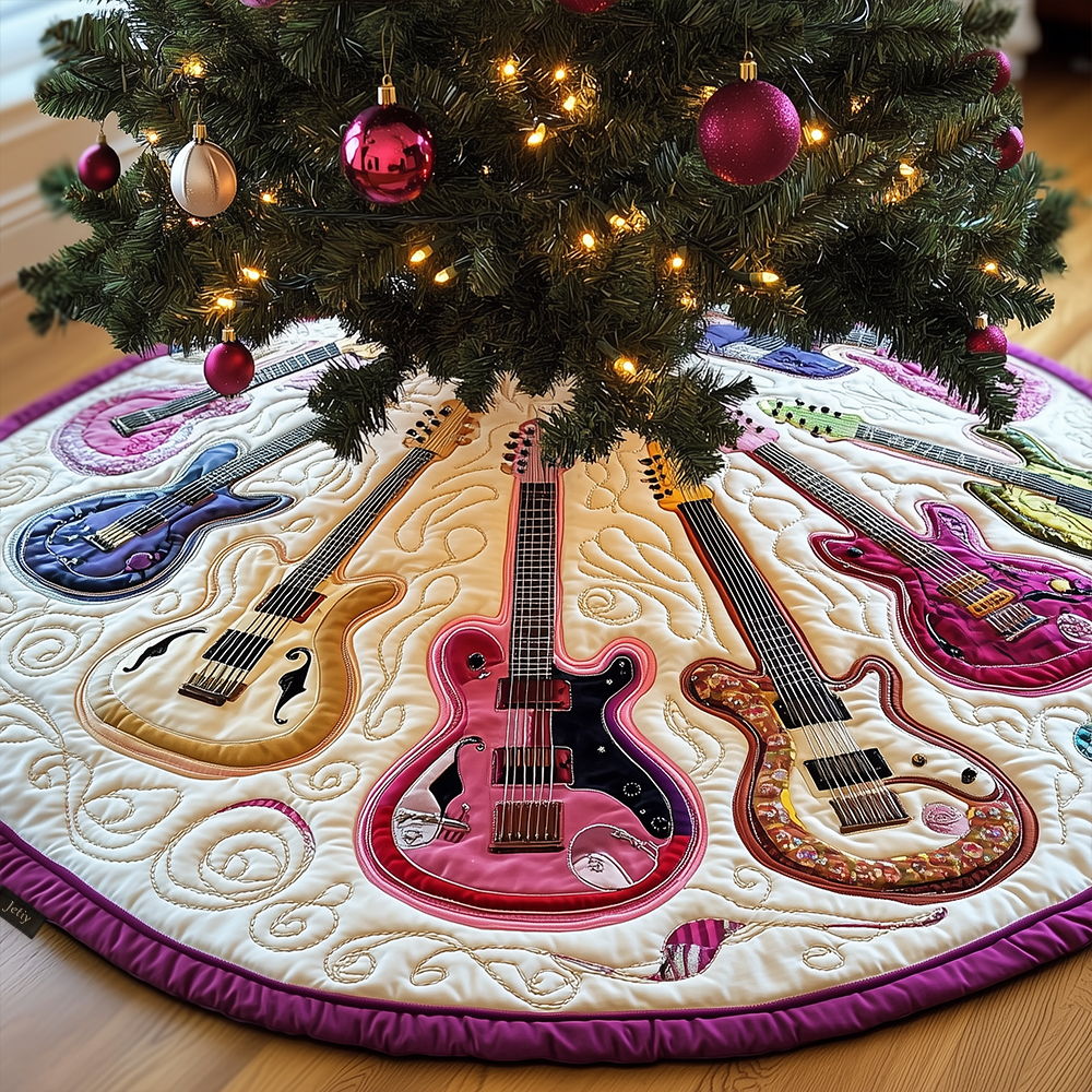 Joyful Pink Guitars Quilted Tree Skirt A Tree Skirt That Lets You Relax This Holiday Season Joyful Pink Guitars Quilted Tree Skirt A Tree Skirt That Lets You Relax This Holiday Season