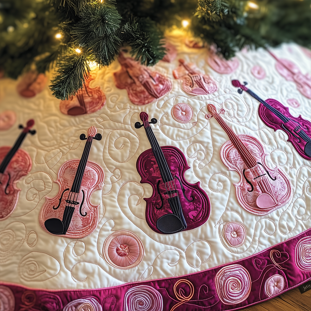 Joyful Pink Violins Quilted Tree Skirt Celebrate Every Detail with a Safe and Stylish Tree Skirt Joyful Pink Violins Quilted Tree Skirt Celebrate Every Detail with a Safe and Stylish Tree Skirt