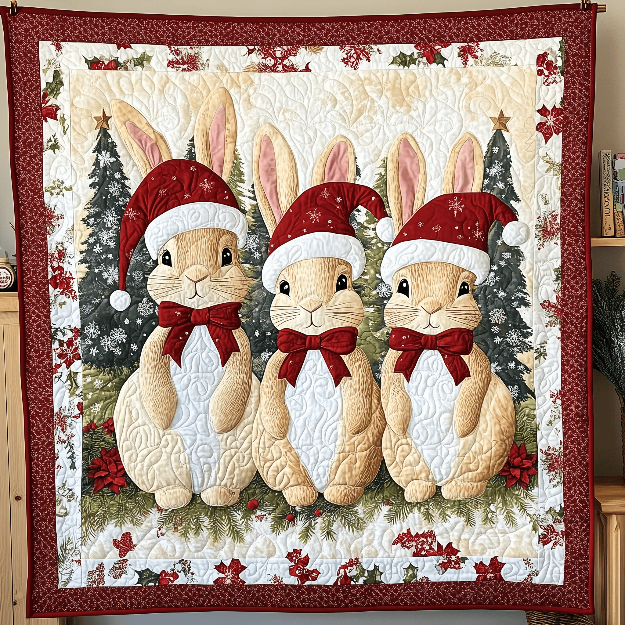 Joyful Rabbit Quilted Blanket Feel the Heart of Home with a Blanket That Embraces All Joyful Rabbit Quilted Blanket Feel the Heart of Home with a Blanket That Embraces All