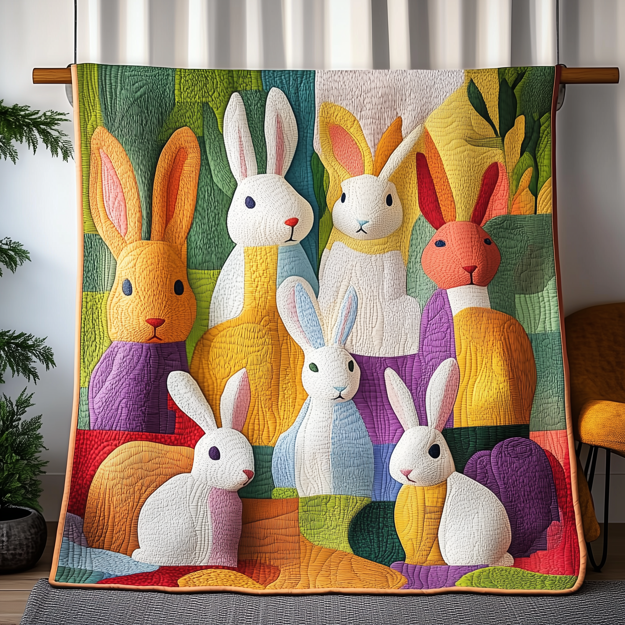 Joyful Rabbit Quilted Blanket Feel the Luxury of a Blanket That Stands Out Joyful Rabbit Quilted Blanket Feel the Luxury of a Blanket That Stands Out
