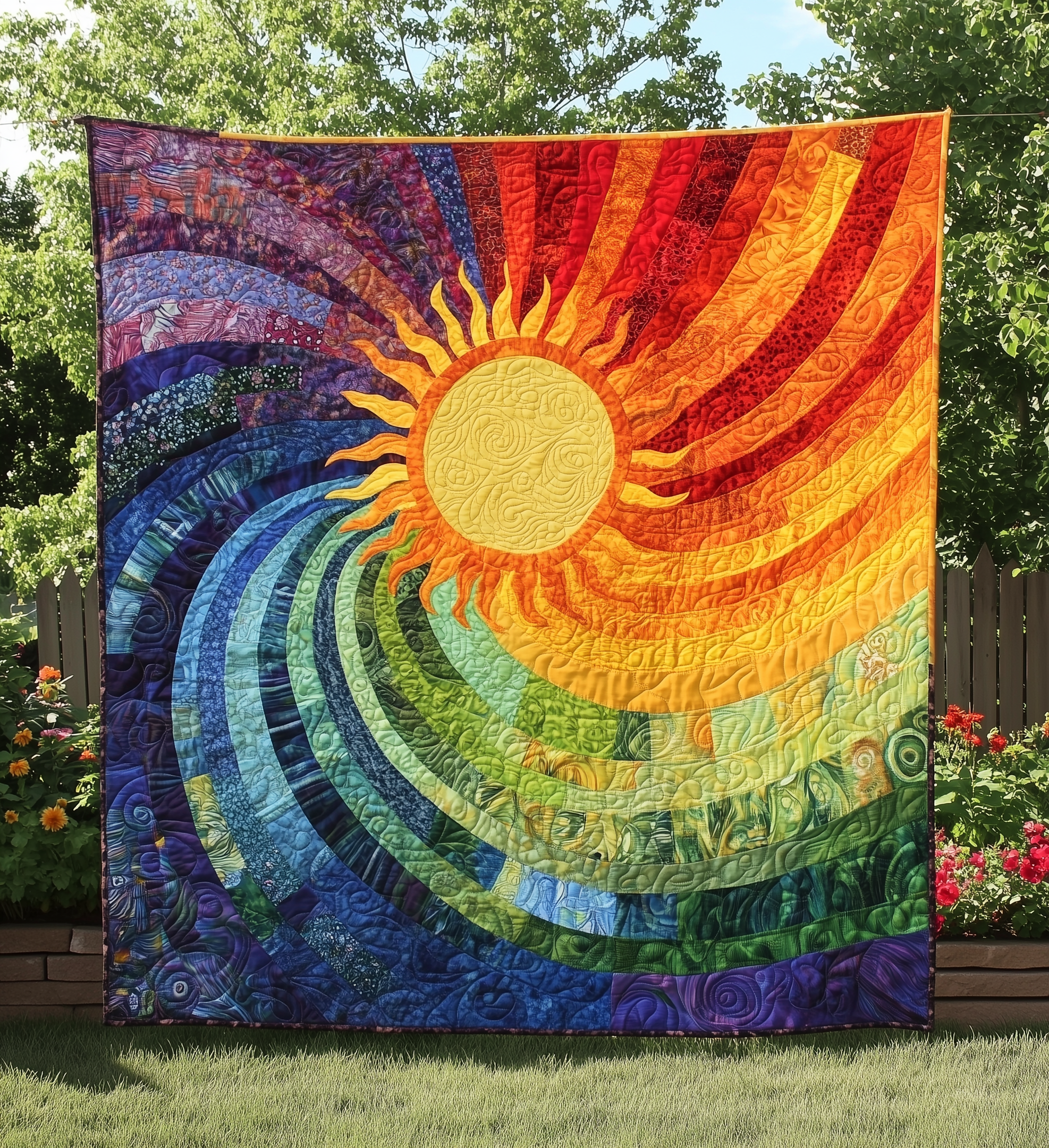 Joyful Radiance Sunshine Quilted Blanket Feel the Luxury of a Blanket That Stands Out Joyful Radiance Sunshine Quilted Blanket Feel the Luxury of a Blanket That Stands Out
