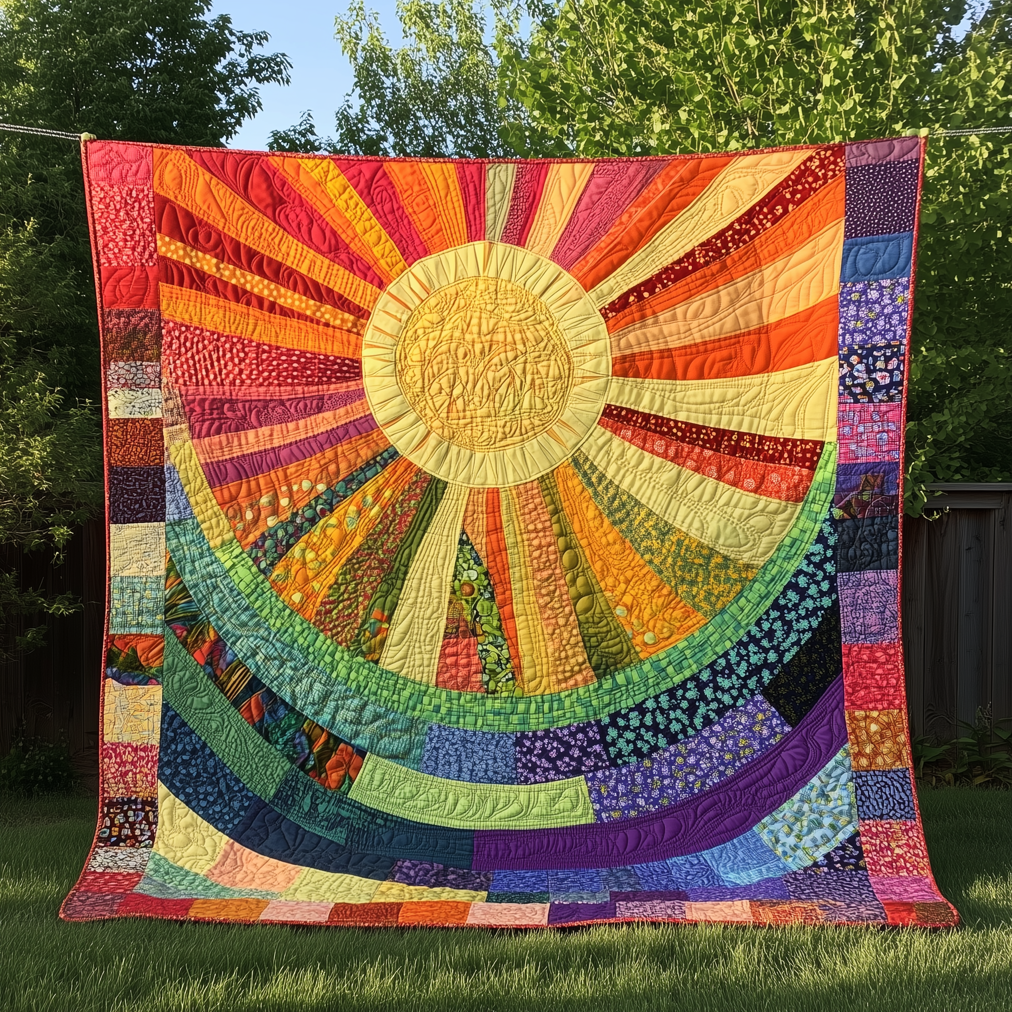 Joyful Radiance Sunshine Quilted Blanket Feel Unique with a Blanket Made Just for You Joyful Radiance Sunshine Quilted Blanket Feel Unique with a Blanket Made Just for You