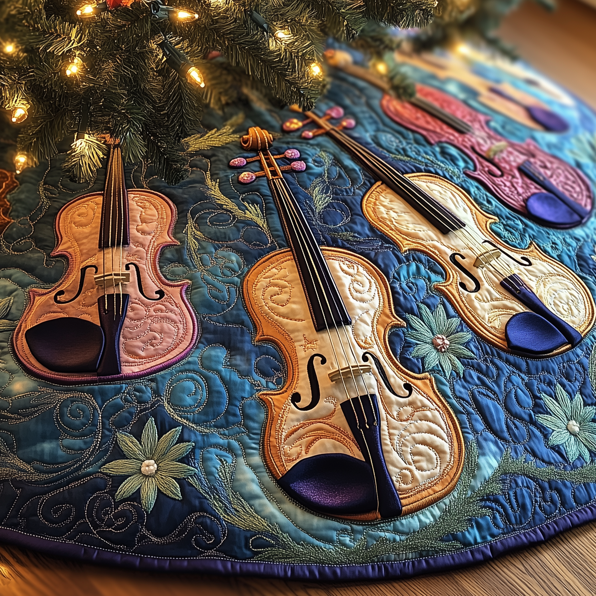 Joyful Violin Quilted Tree Skirt Relax and Let the Holidays Shine with a Trusted Tree Skirt Joyful Violin Quilted Tree Skirt Relax and Let the Holidays Shine with a Trusted Tree Skirt