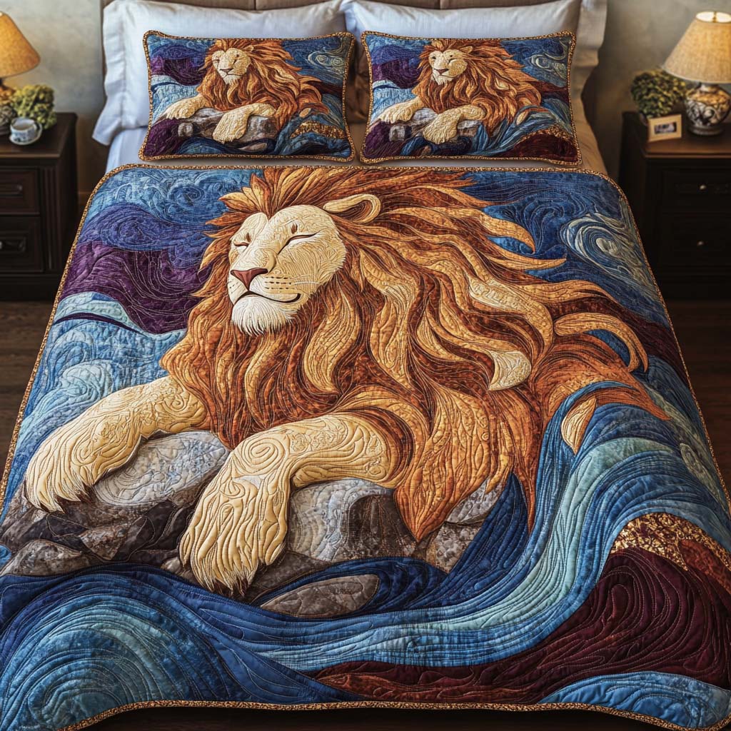 King Glory Quilted Bedding Set Lion Themed Gifts King Glory Quilted Bedding Set Lion Themed Gifts