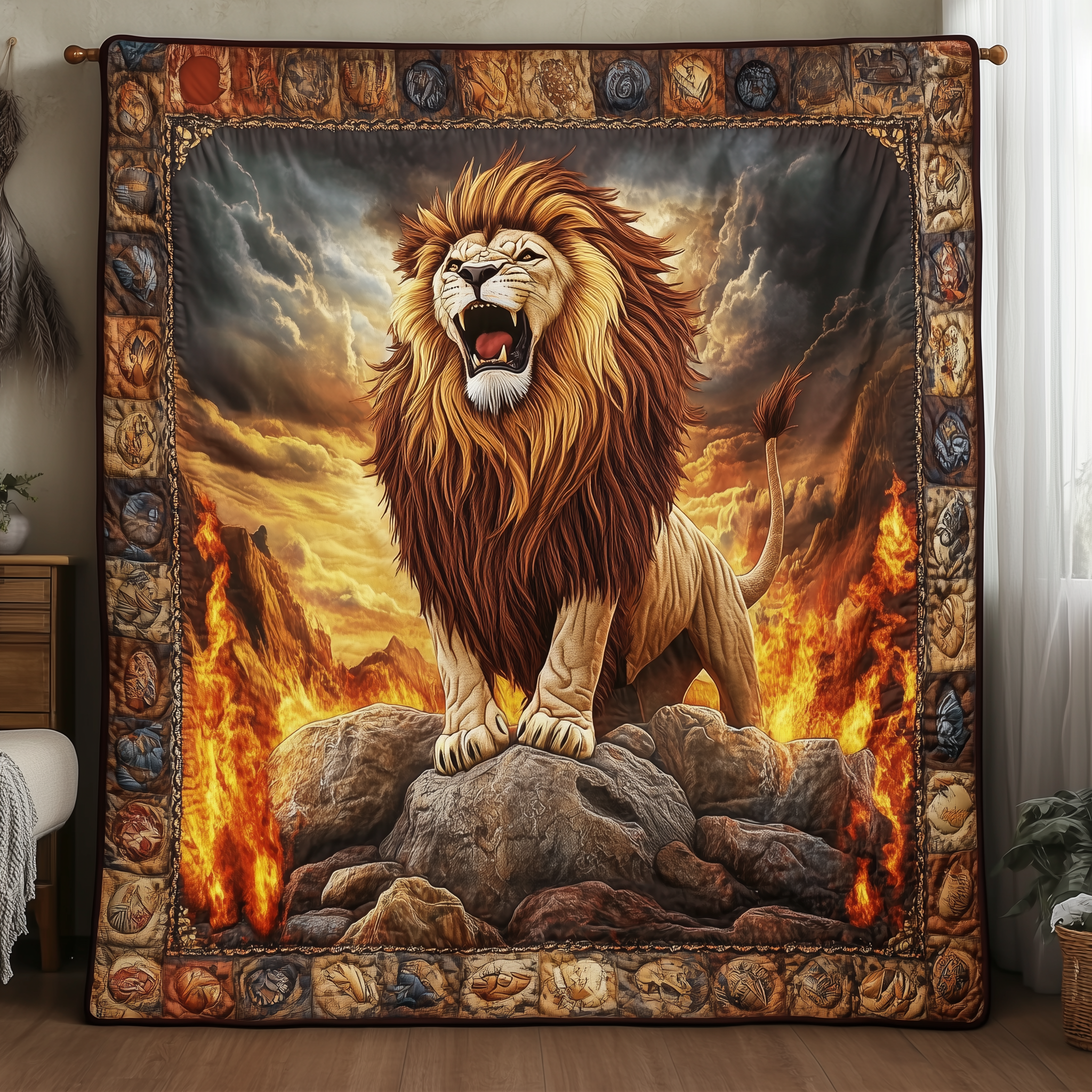 King of the Jungle Quilted Blanket Throw Blankets For Couch Father's Day Gifts For Husband King of the Jungle Quilted Blanket Throw Blankets For Couch Father's Day Gifts For Husband