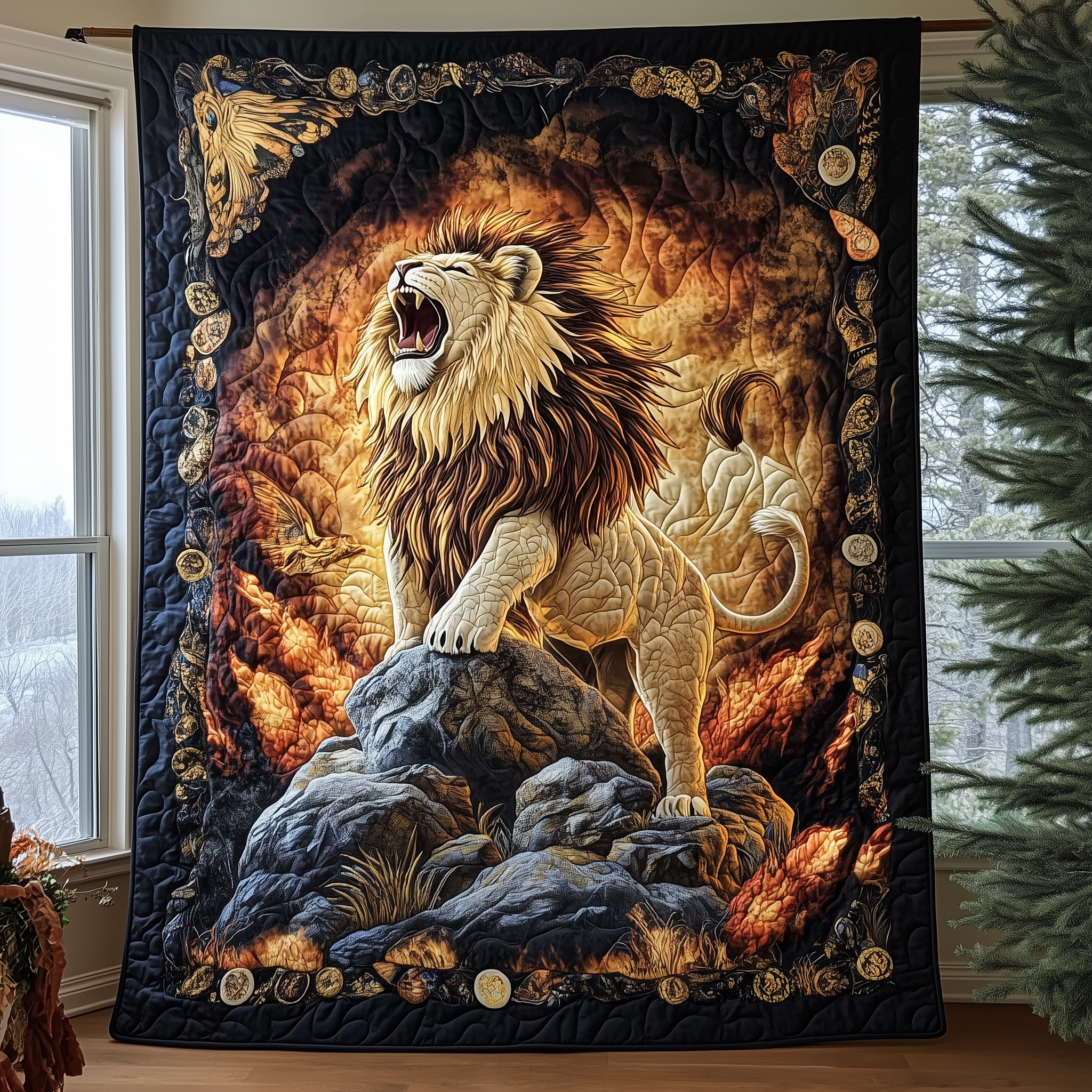 King of the Jungle Quilted Blanket Throw Blankets For Couch Great Gifts For Dad King of the Jungle Quilted Blanket Throw Blankets For Couch Great Gifts For Dad