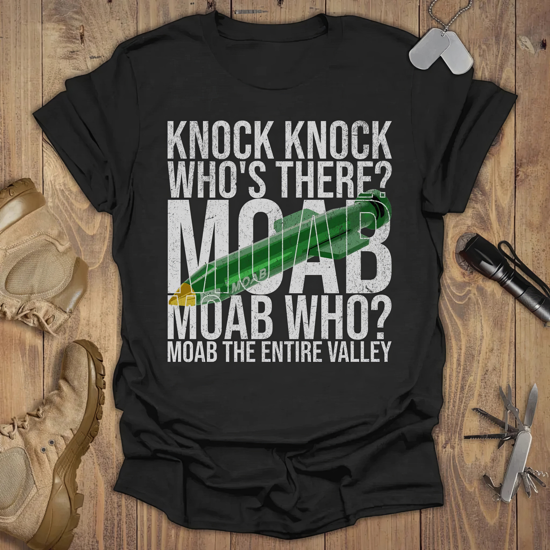 Knock Knock Who's There MOAB T-shirt Mother's Day Gifts For Elderly Knock Knock Who's There MOAB T-shirt Mother's Day Gifts For Elderly