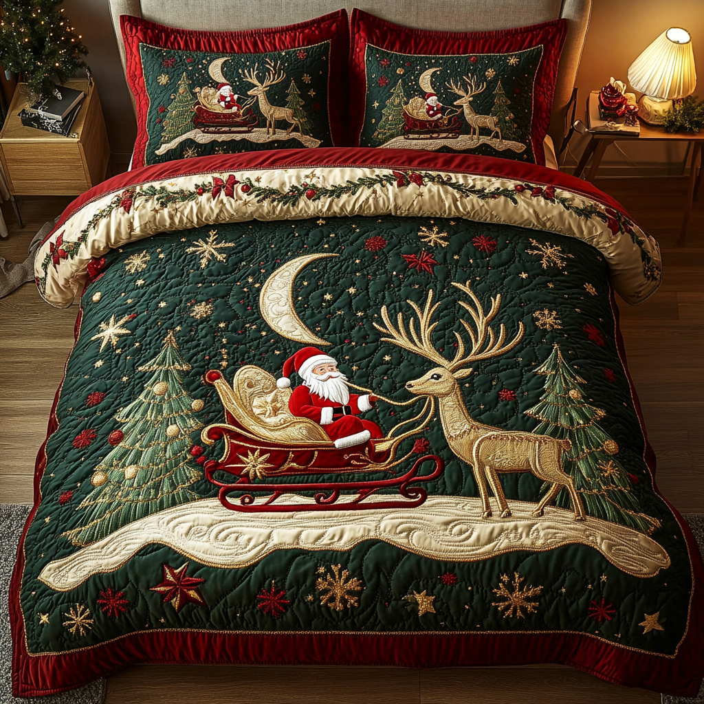 Kris Kringle Magic Quilted Bedding Set Secret Santa Website Kris Kringle Magic Quilted Bedding Set Secret Santa Website