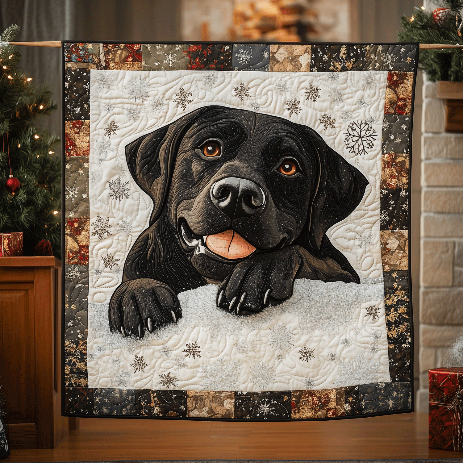 Lab Christmas Glow Quilted Blanket Labrador Gifts For Him Her Lab Christmas Glow Quilted Blanket Labrador Gifts For Him Her